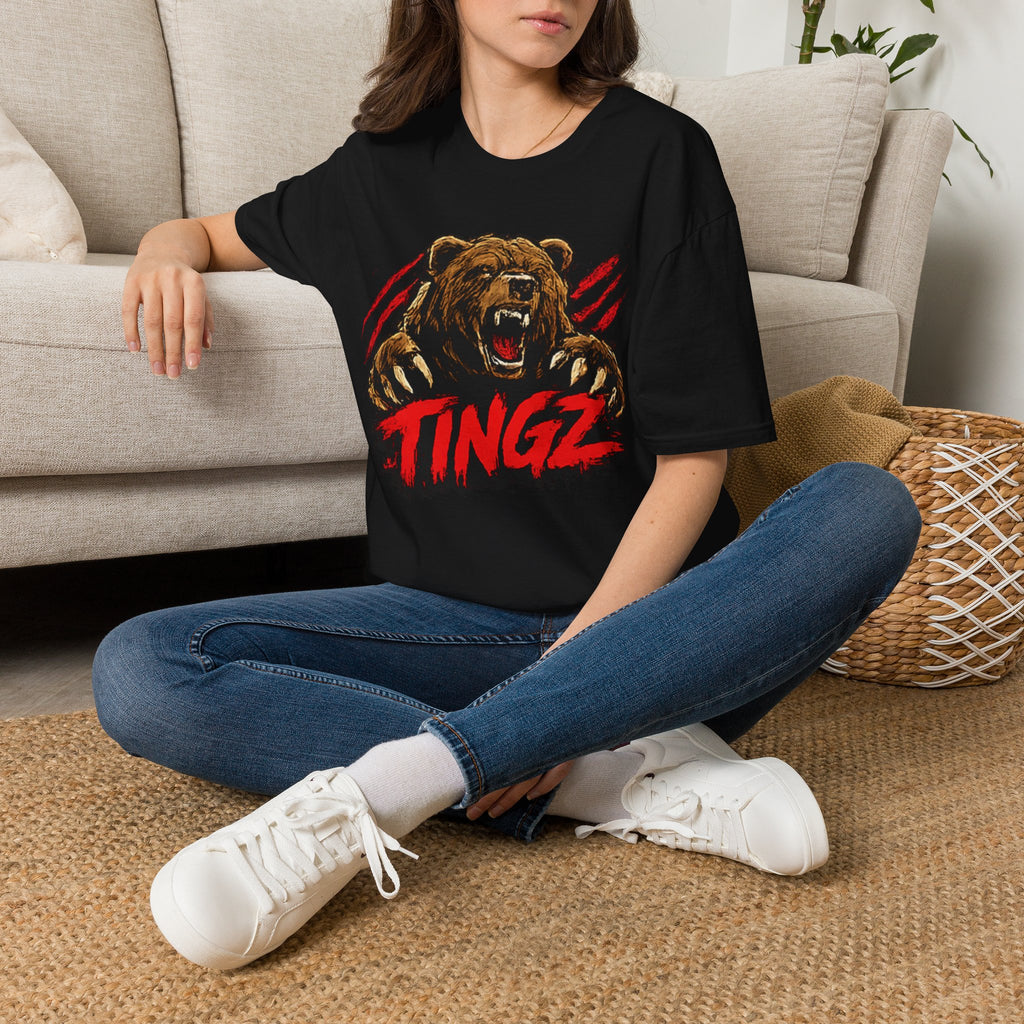 Grizzly Roar T-Shirt — Bold Bear Graphic "TINGZ" Tee