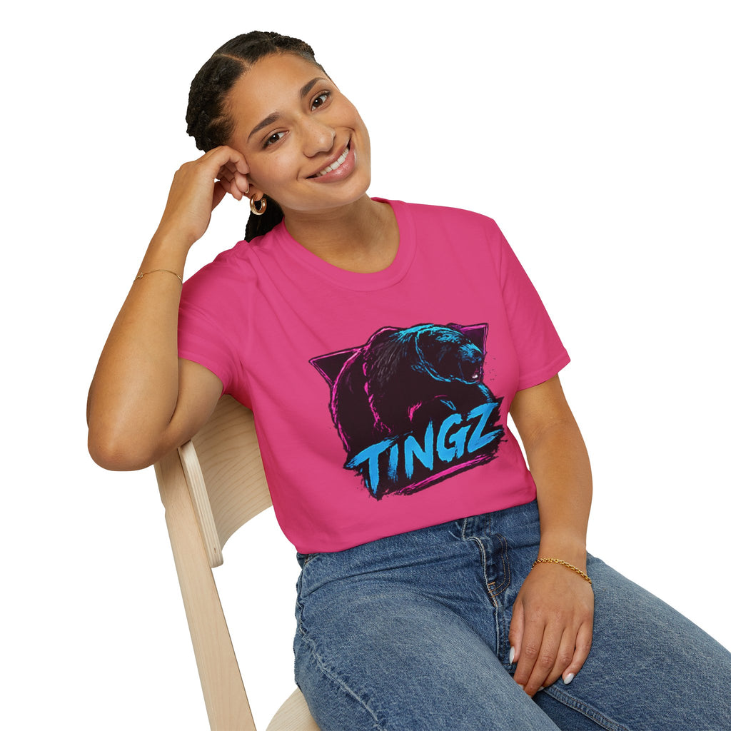 Bear TINGZ Graphic T-Shirt —  Retro Neon Crew Tee