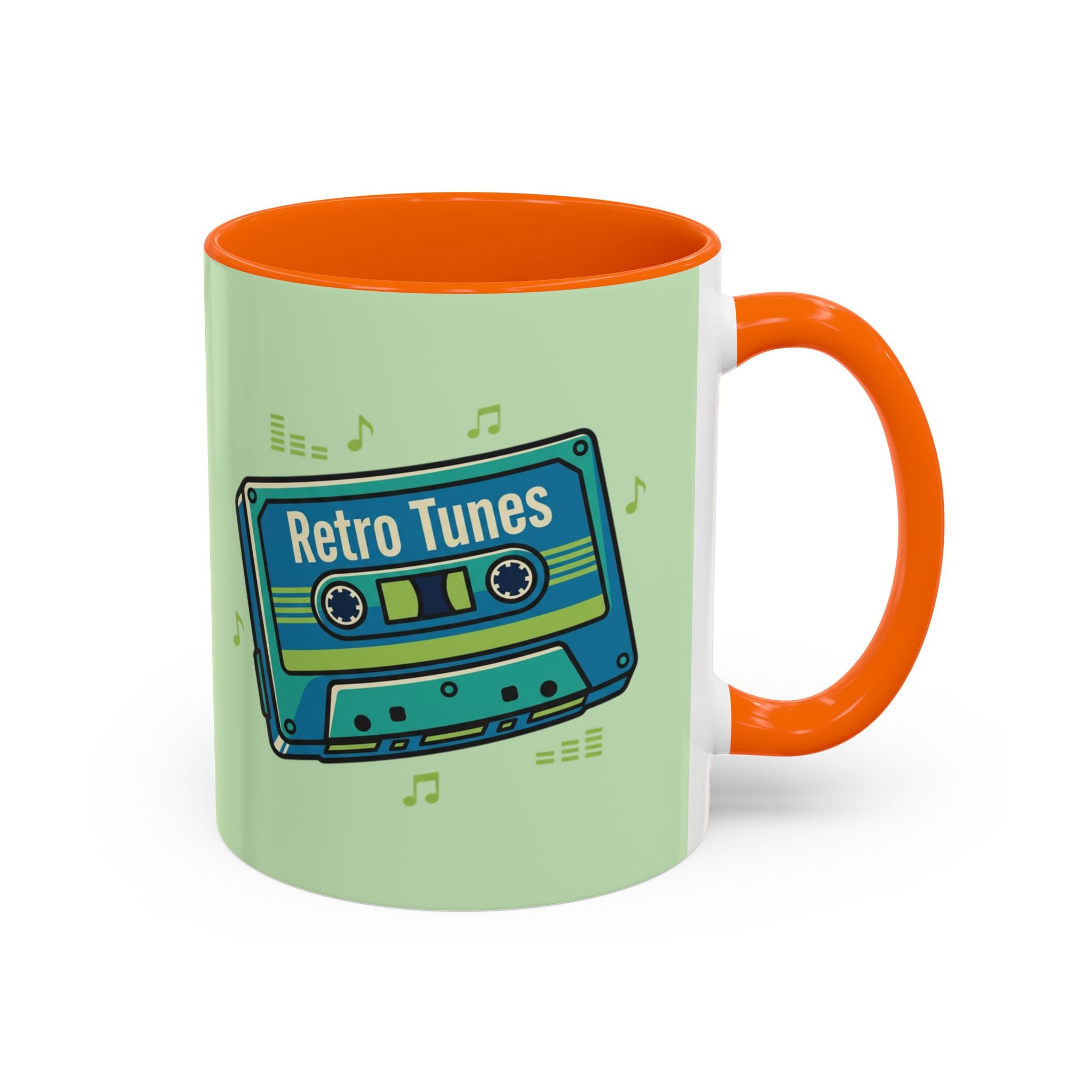 Retro Tunes Accent Coffee Mug — Cassette Tape Music Lovers Gift (11/15oz)