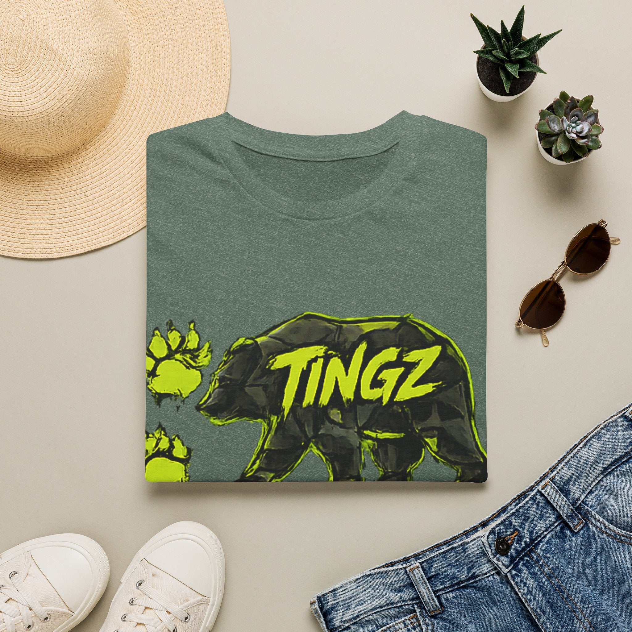 Bear TINGZ Paw Graphic T-Shirt —  Neon Logo