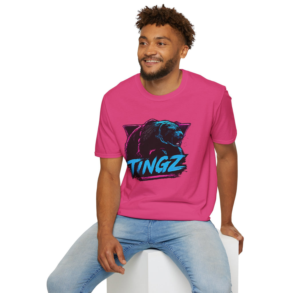 Bear TINGZ Graphic T-Shirt —  Retro Neon Crew Tee