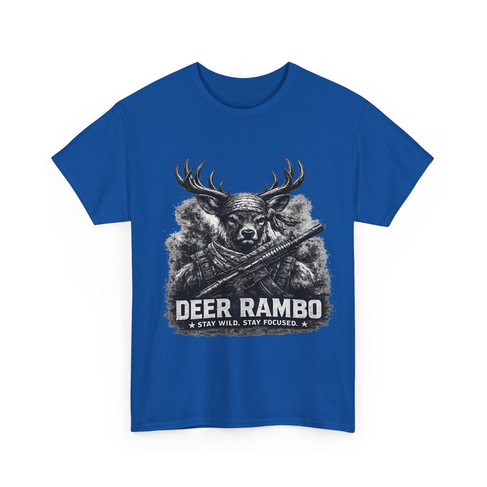 Deer Rambo Skull T-Shirt | Hunter Gift | Woodland Deer Shirt | Rustic Outdoor Tee | Unisex Shirt