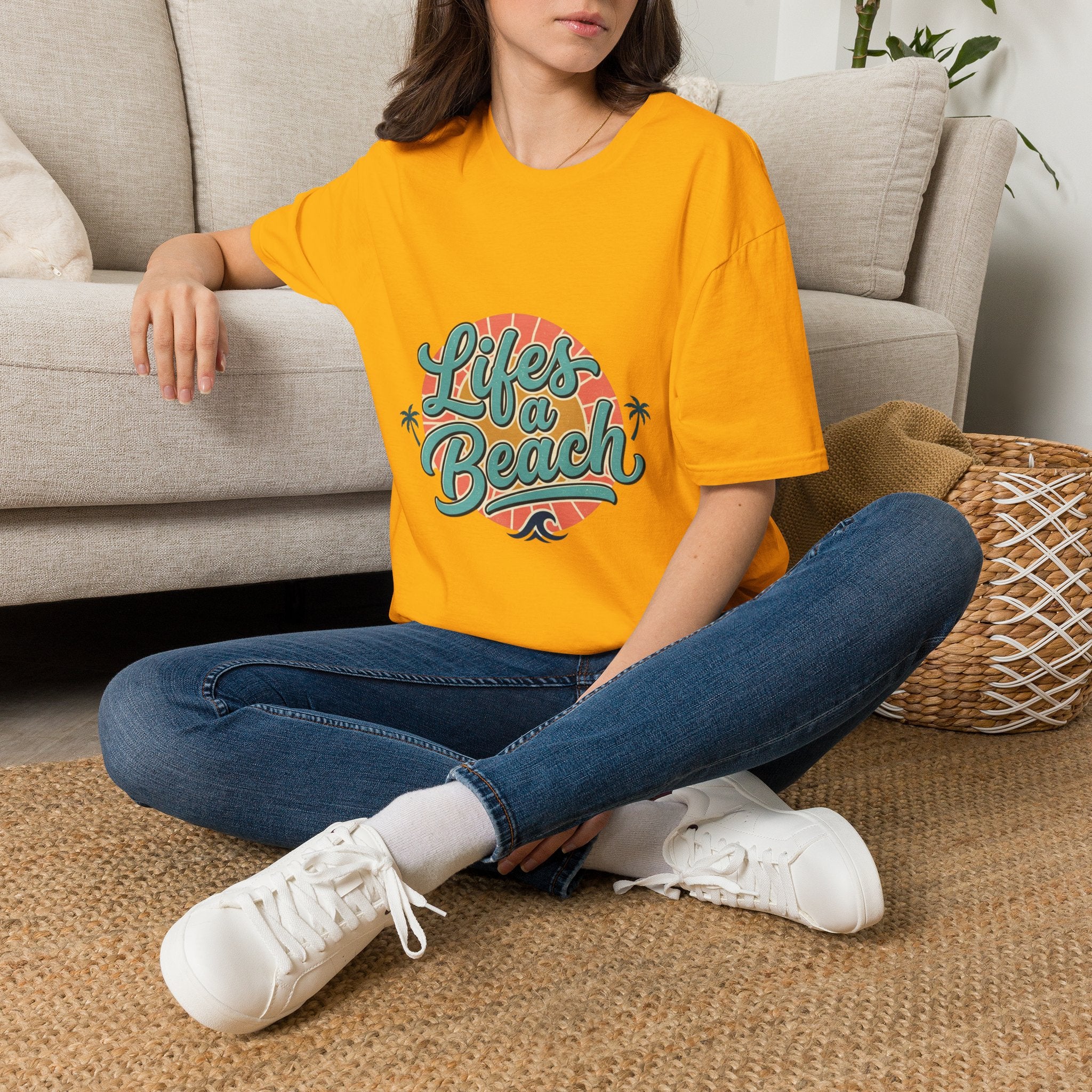 Life's a Beach T-Shirt — Retro Palm Sunset Summer Tee