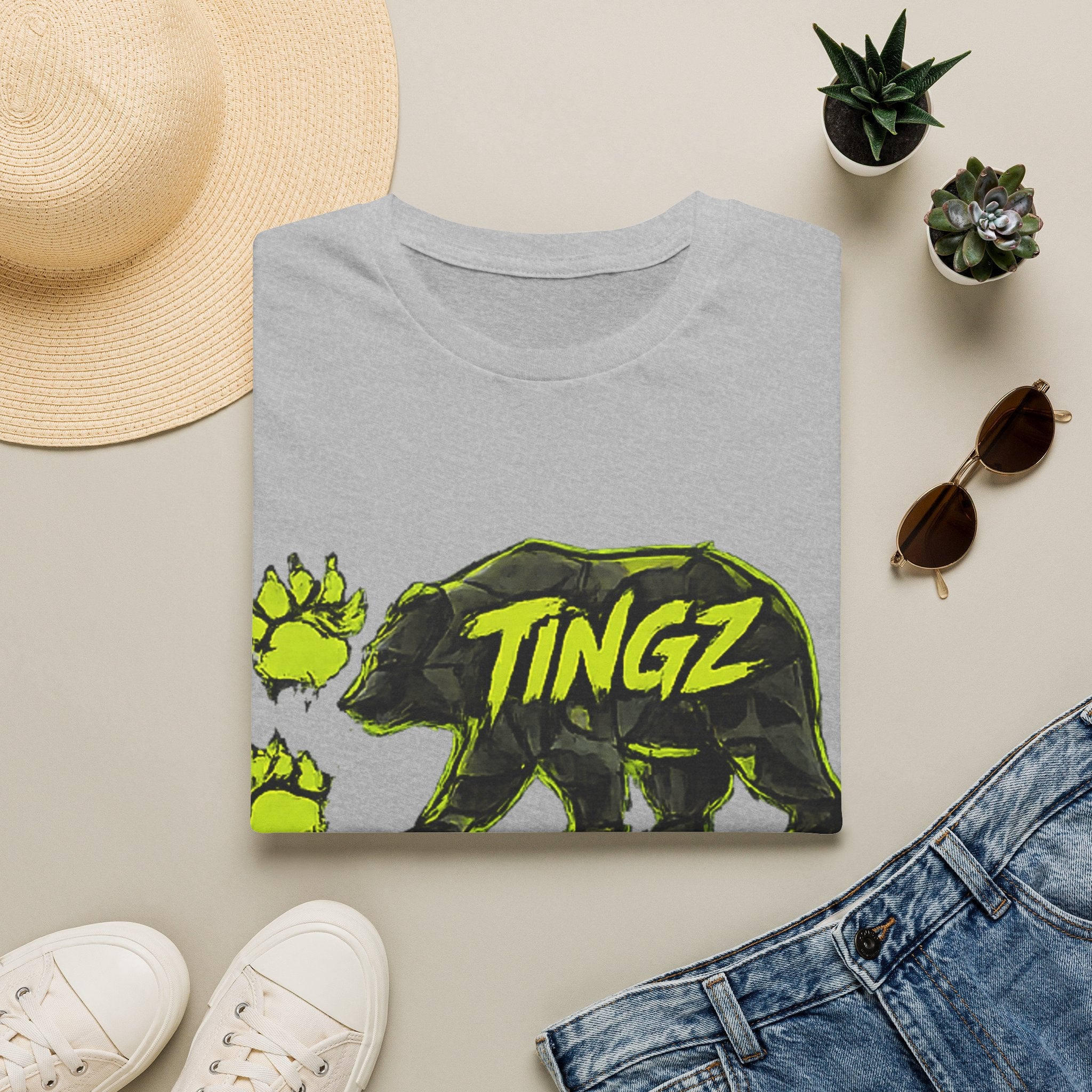 Bear TINGZ Paw Graphic T-Shirt —  Neon Logo