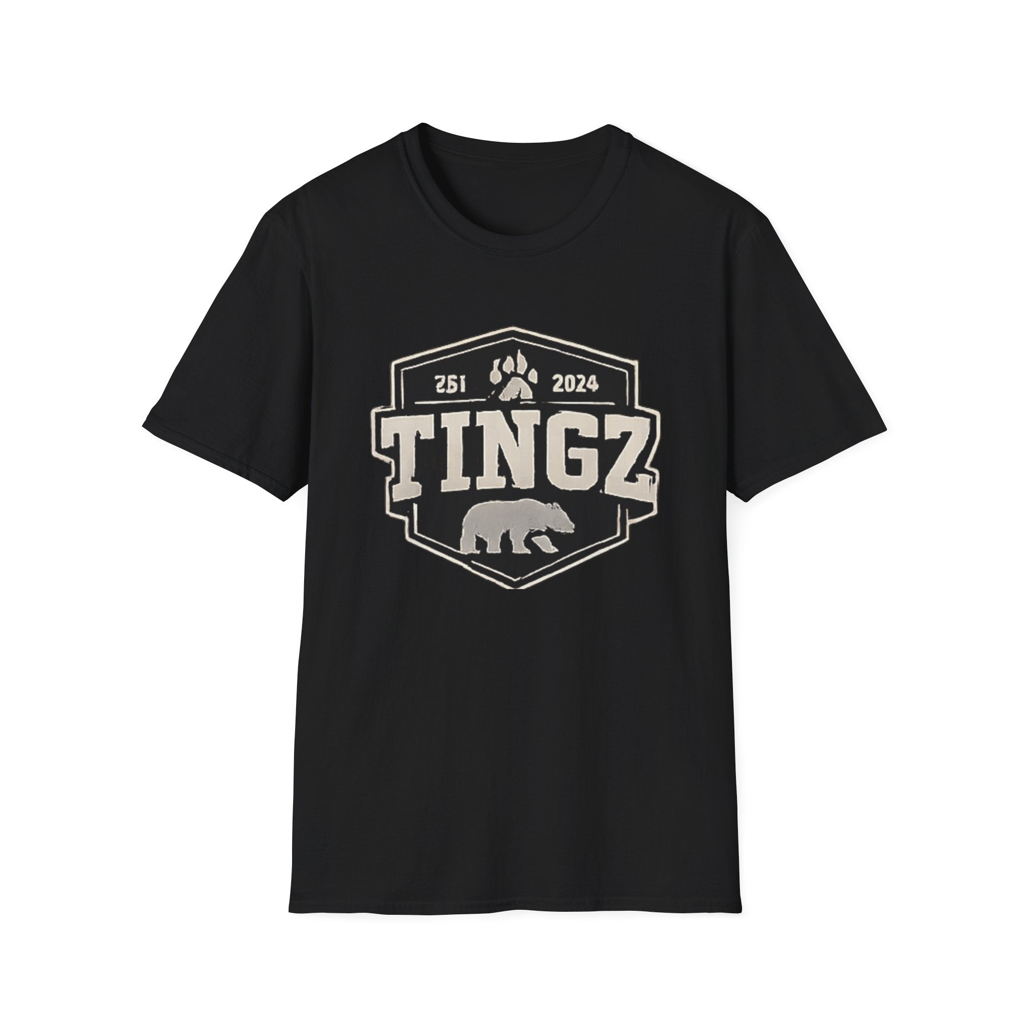 Bear Tingz Logo T‑Shirt — Retro Paw Emblem Tee