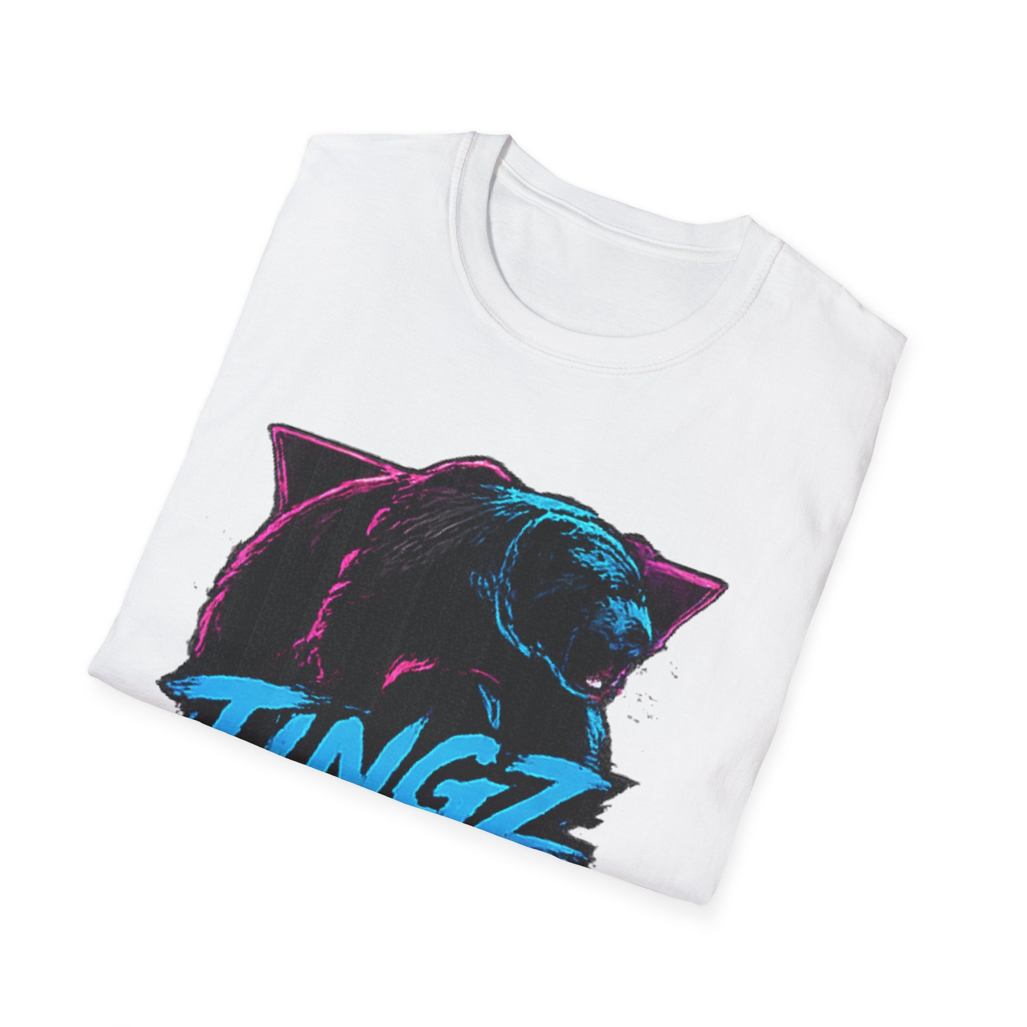 Bear TINGZ Graphic T-Shirt —  Retro Neon Crew Tee