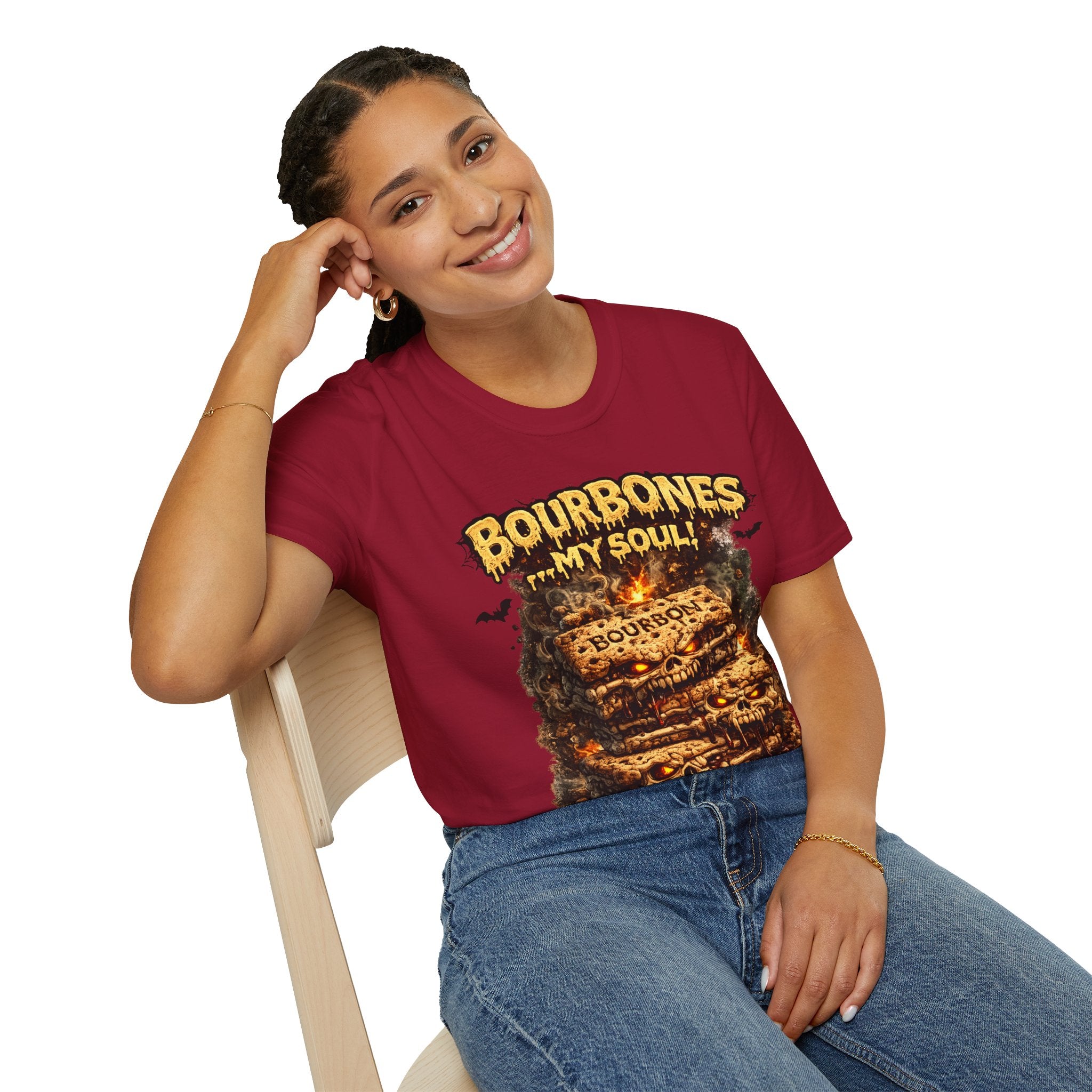 Bourbones My Soul T‑Shirt — Vintage Whiskey Skull Graphic Tee
