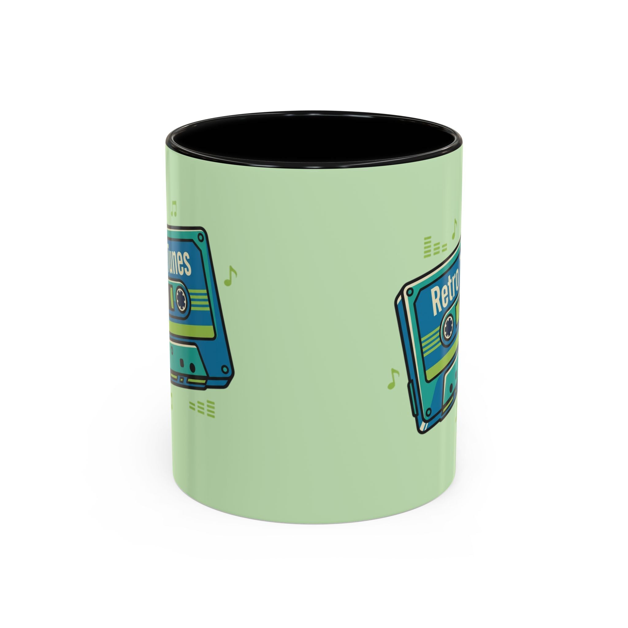 Retro Tunes Accent Coffee Mug — Cassette Tape Music Lovers Gift (11/15oz)