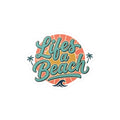 Life's a Beach Vinyl Sticker — Retro Tropical Kiss-Cut Decal