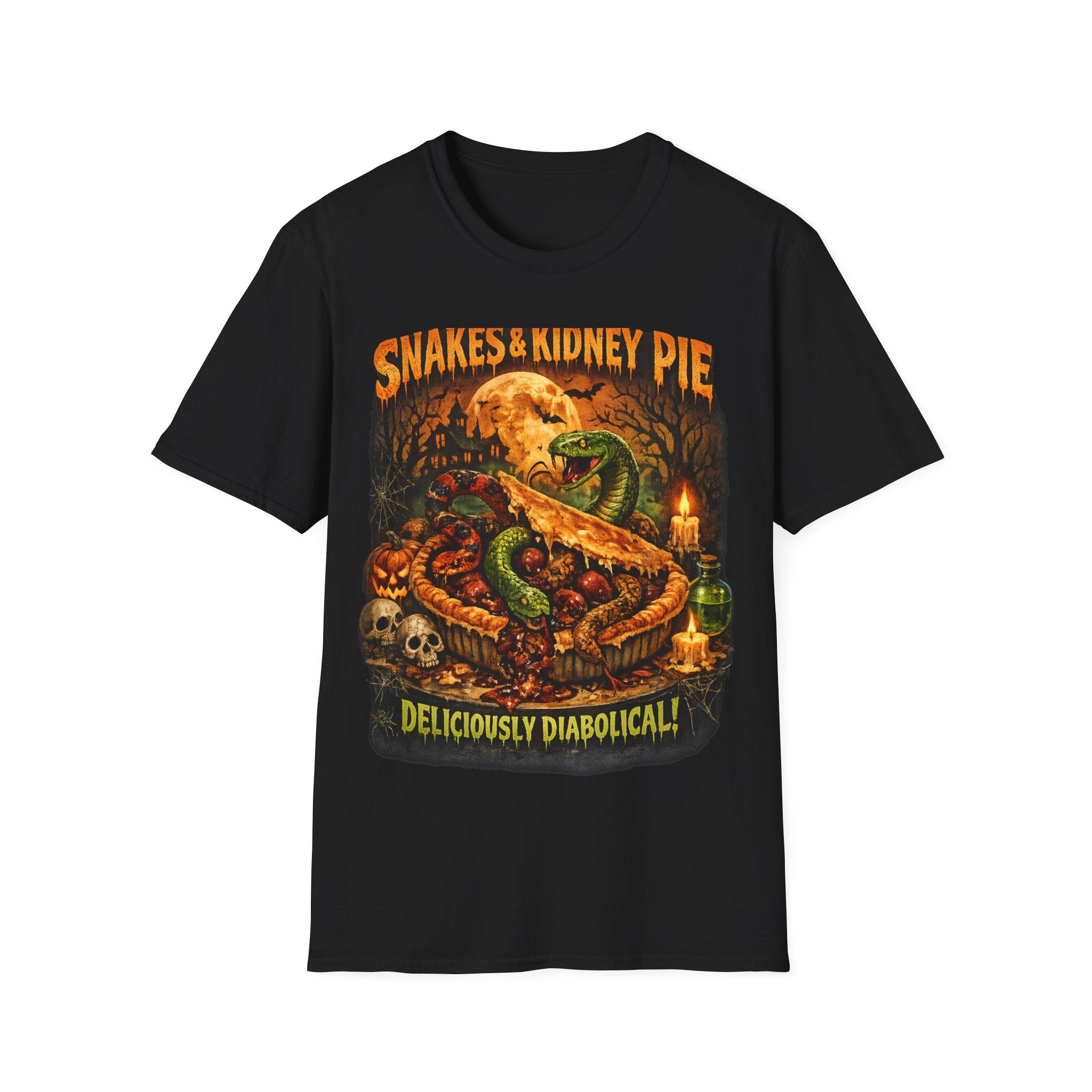 Snakes & Kidney Pie Tee — Spooky Retro Halloween Graphic T-Shirt