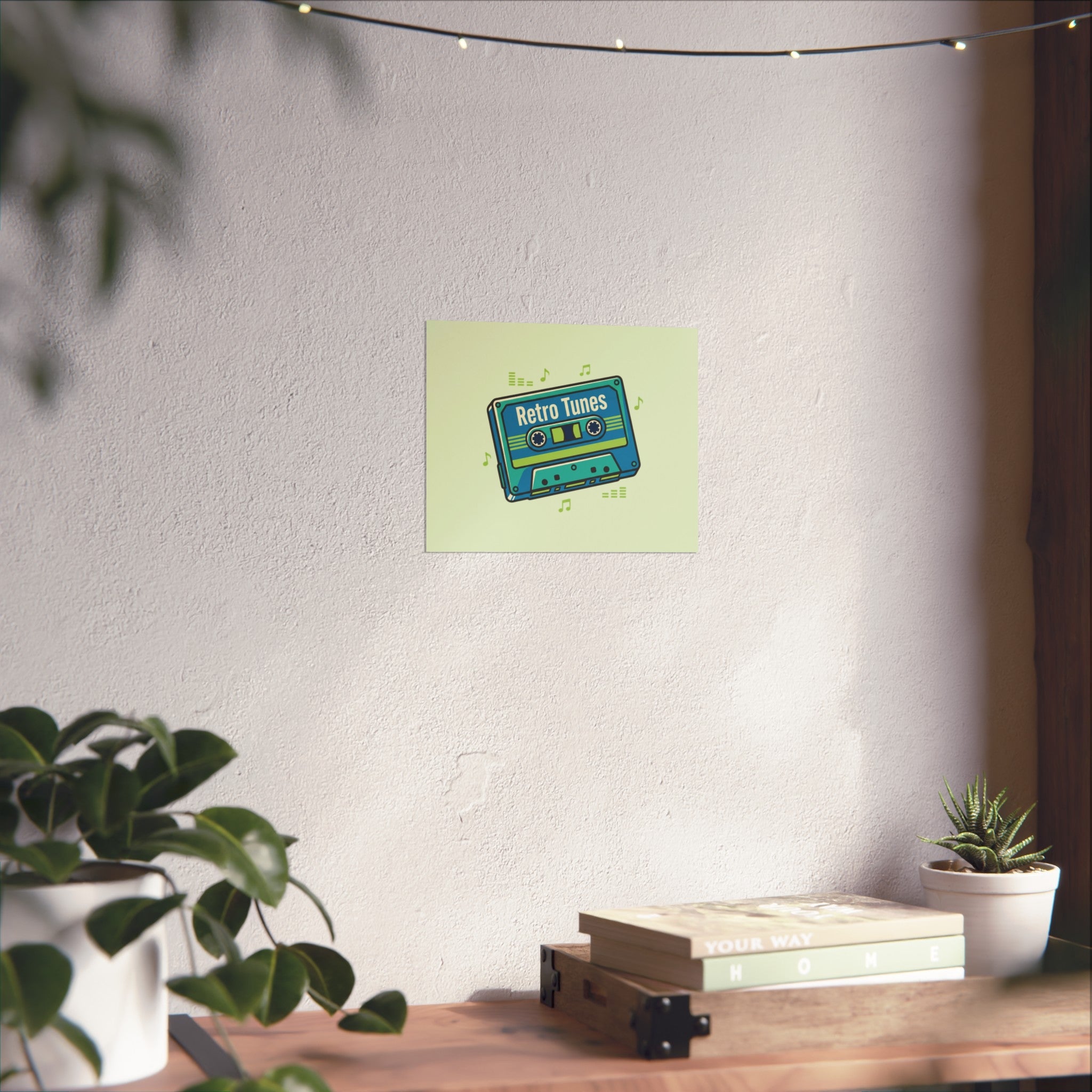 Retro Tunes Cassette Poster — Vintage Music Wall Art