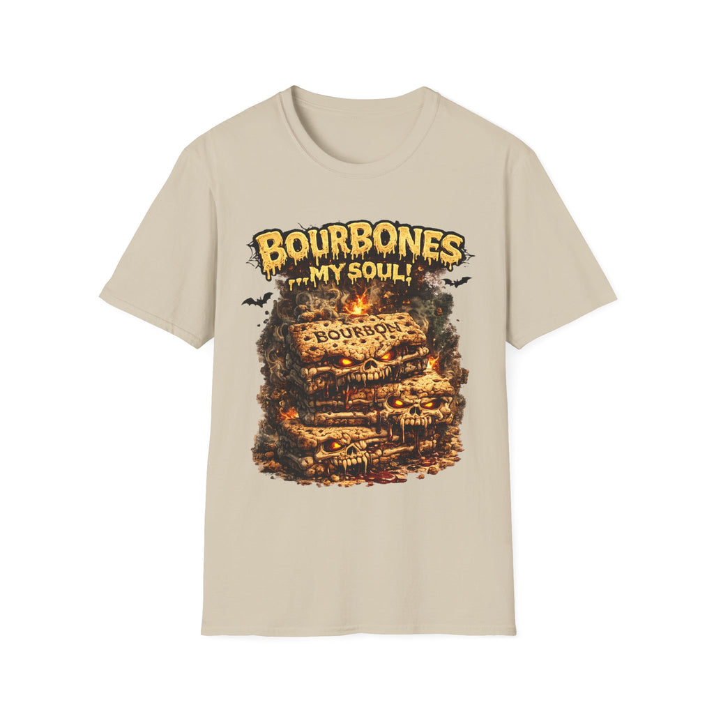 Bourbones My Soul T‑Shirt — Vintage Whiskey Skull Graphic Tee