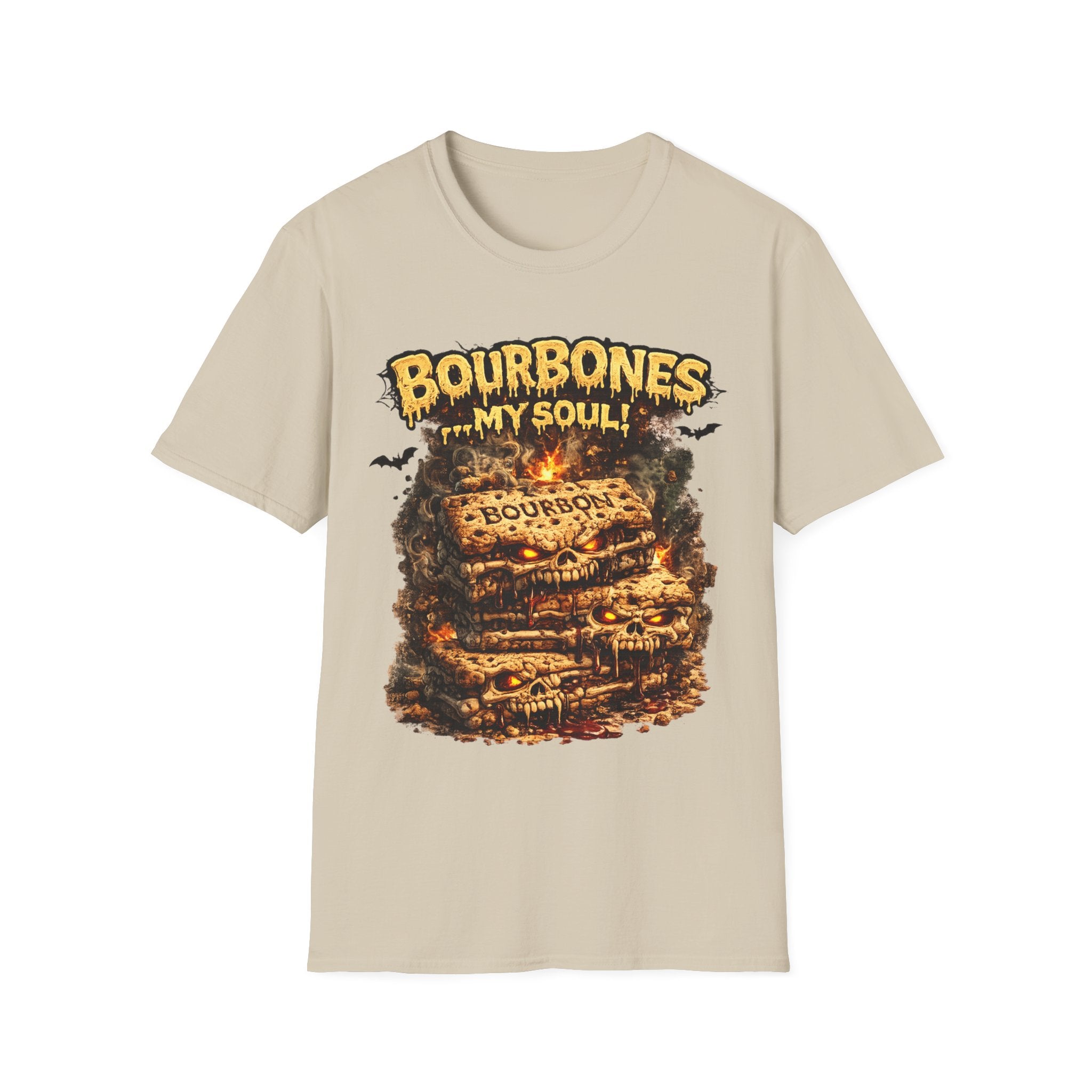 Bourbones My Soul T‑Shirt — Vintage Whiskey Skull Graphic Tee