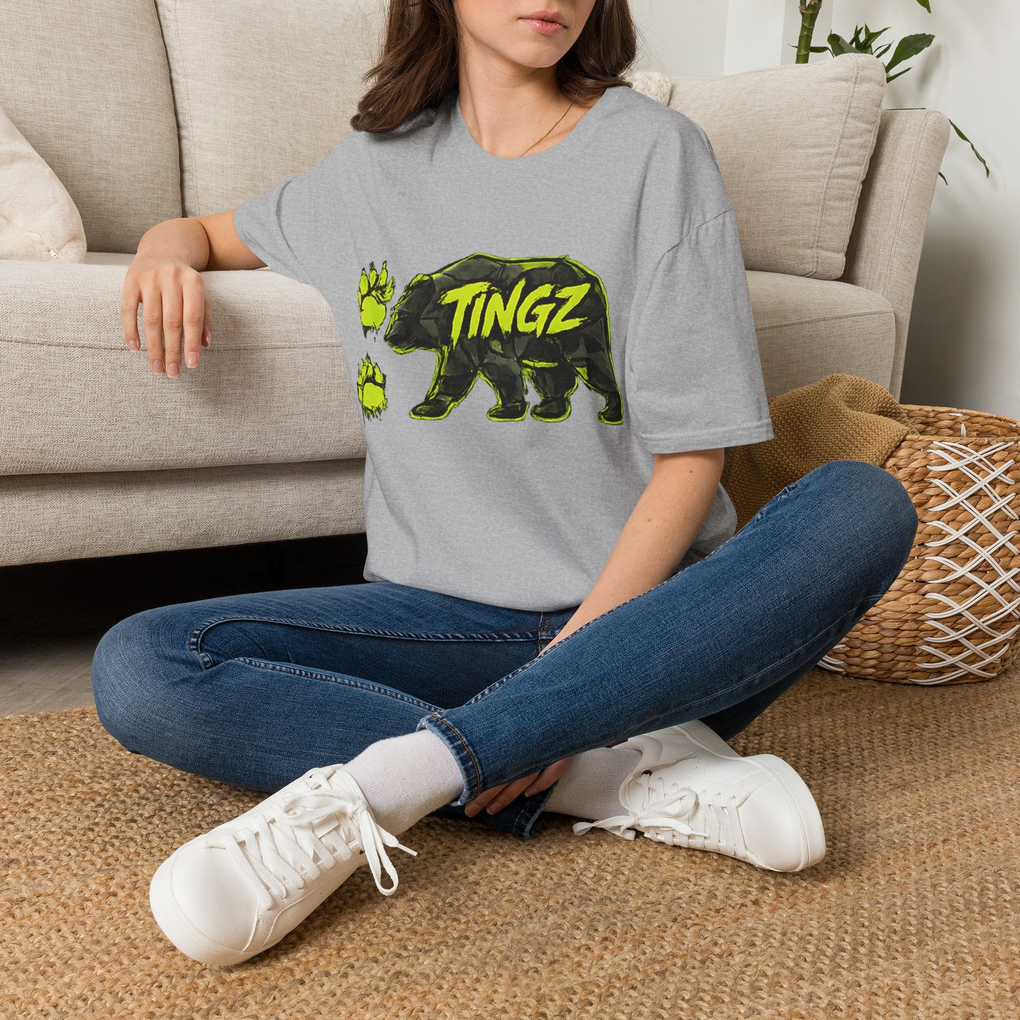 Bear TINGZ Paw Graphic T-Shirt —  Neon Logo