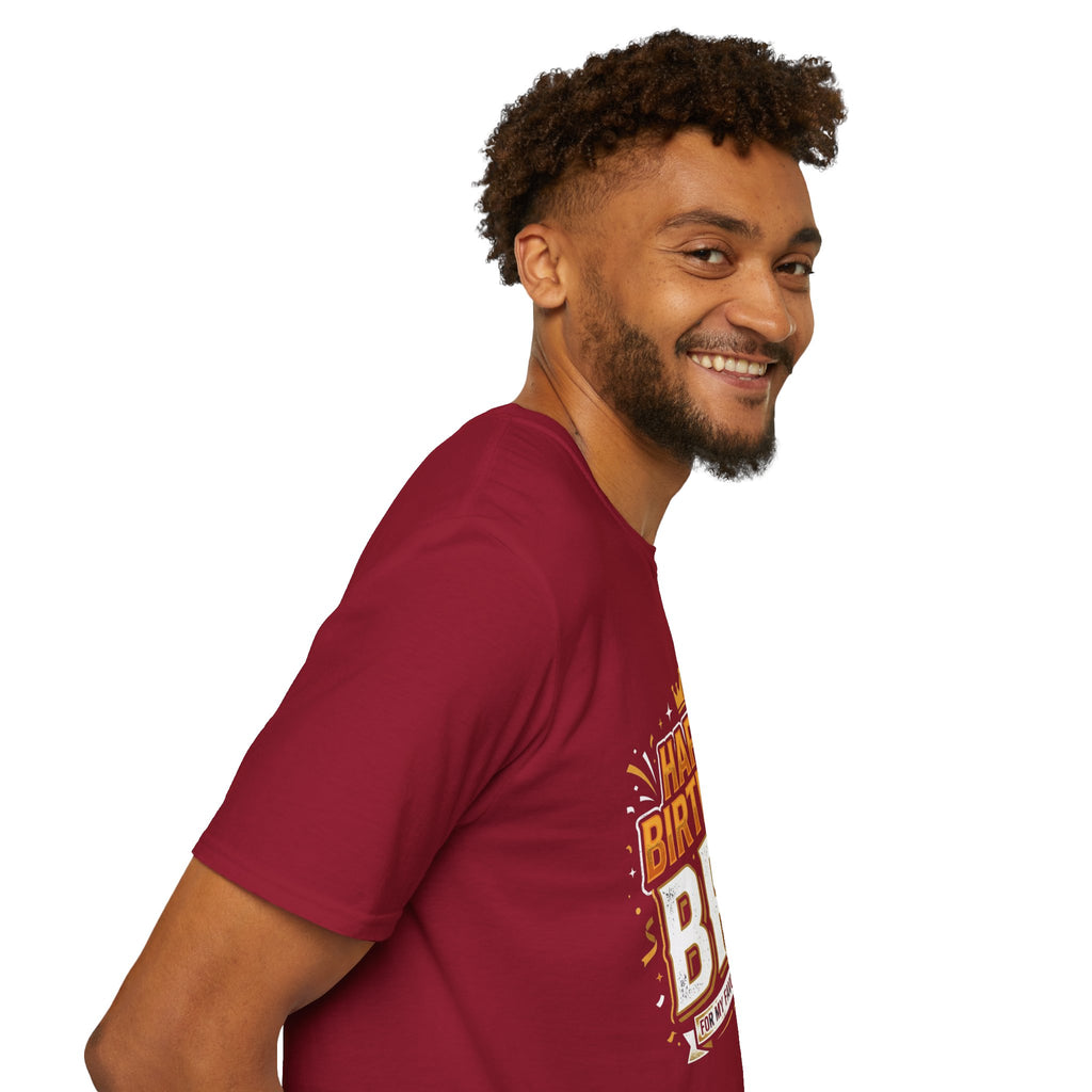 Happy Birthday Bro T-Shirt — Bold Crowned Birthday Tee for Brother
