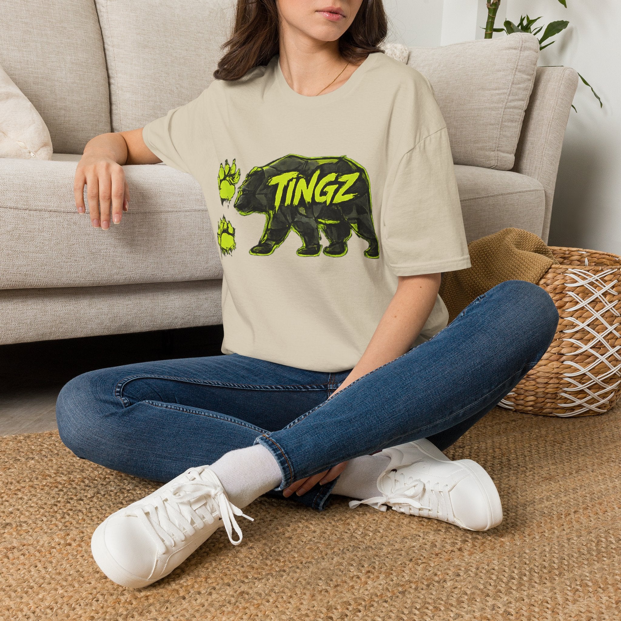 Bear TINGZ Paw Graphic T-Shirt —  Neon Logo