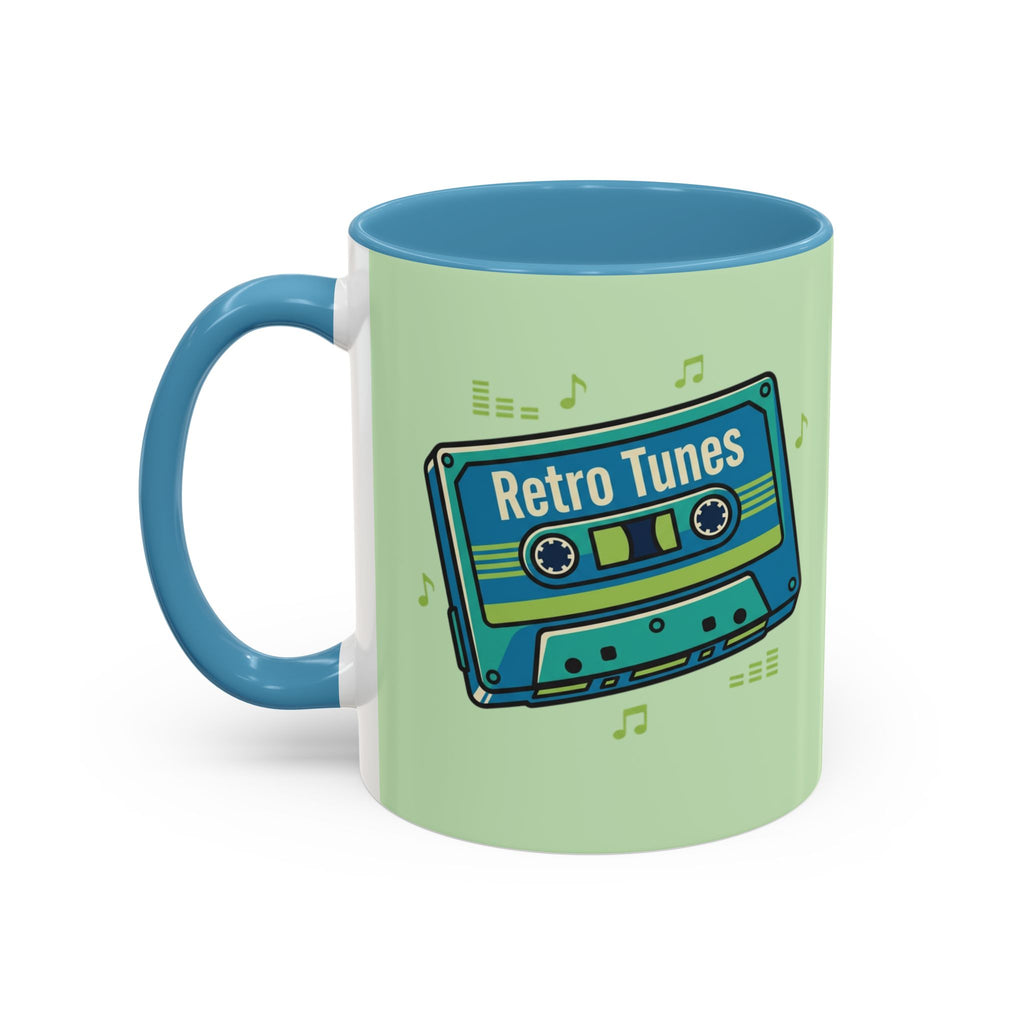 Retro Tunes Accent Coffee Mug — Cassette Tape Music Lovers Gift (11/15oz)