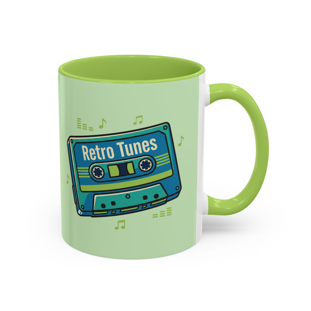 Retro Tunes Accent Coffee Mug — Cassette Tape Music Lovers Gift (11/15oz)