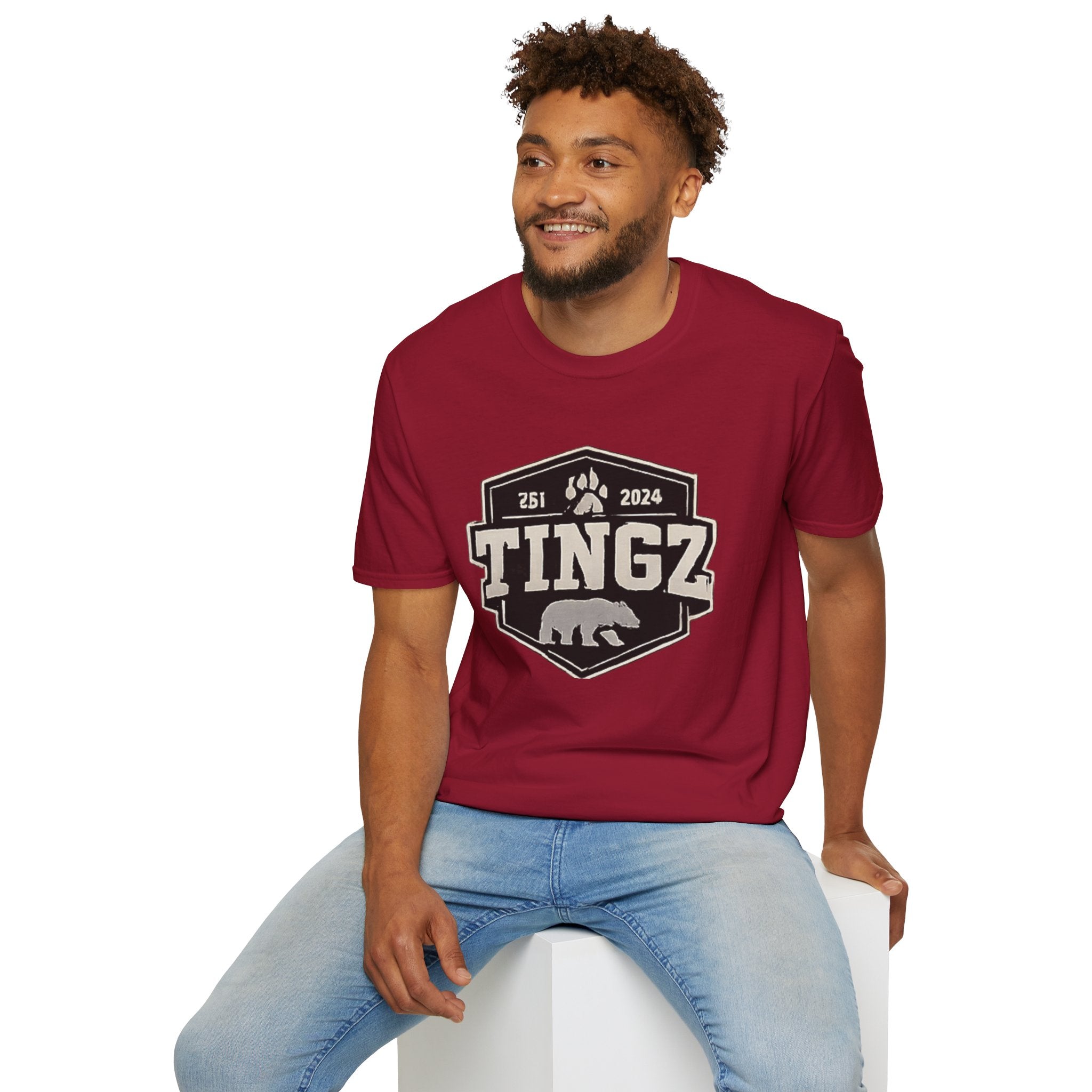 Bear Tingz Logo T‑Shirt — Retro Paw Emblem Tee