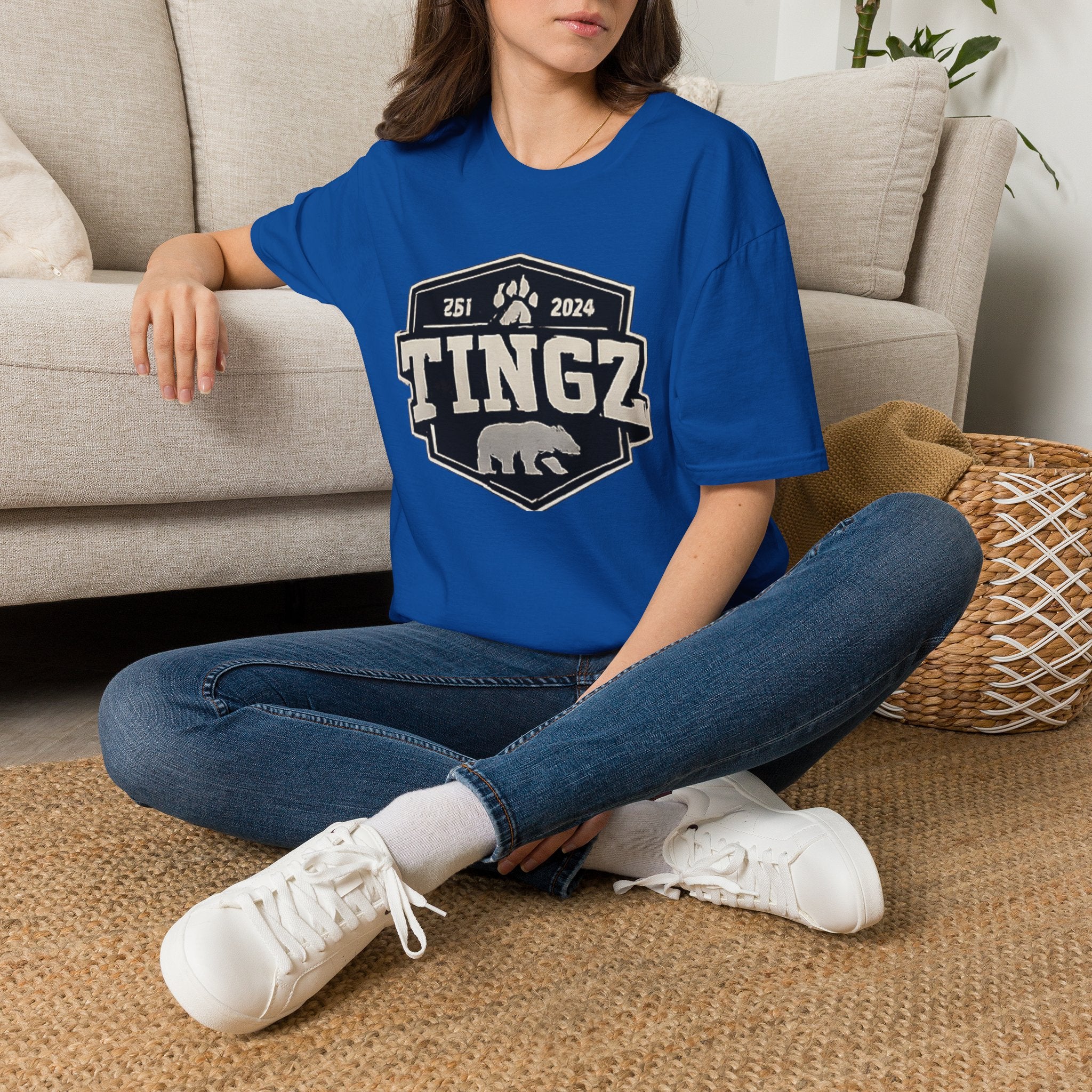 Bear Tingz Logo T‑Shirt — Retro Paw Emblem Tee