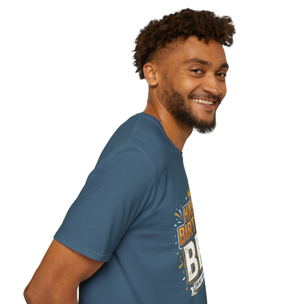 Happy Birthday Bro T-Shirt — Bold Crowned Birthday Tee for Brother