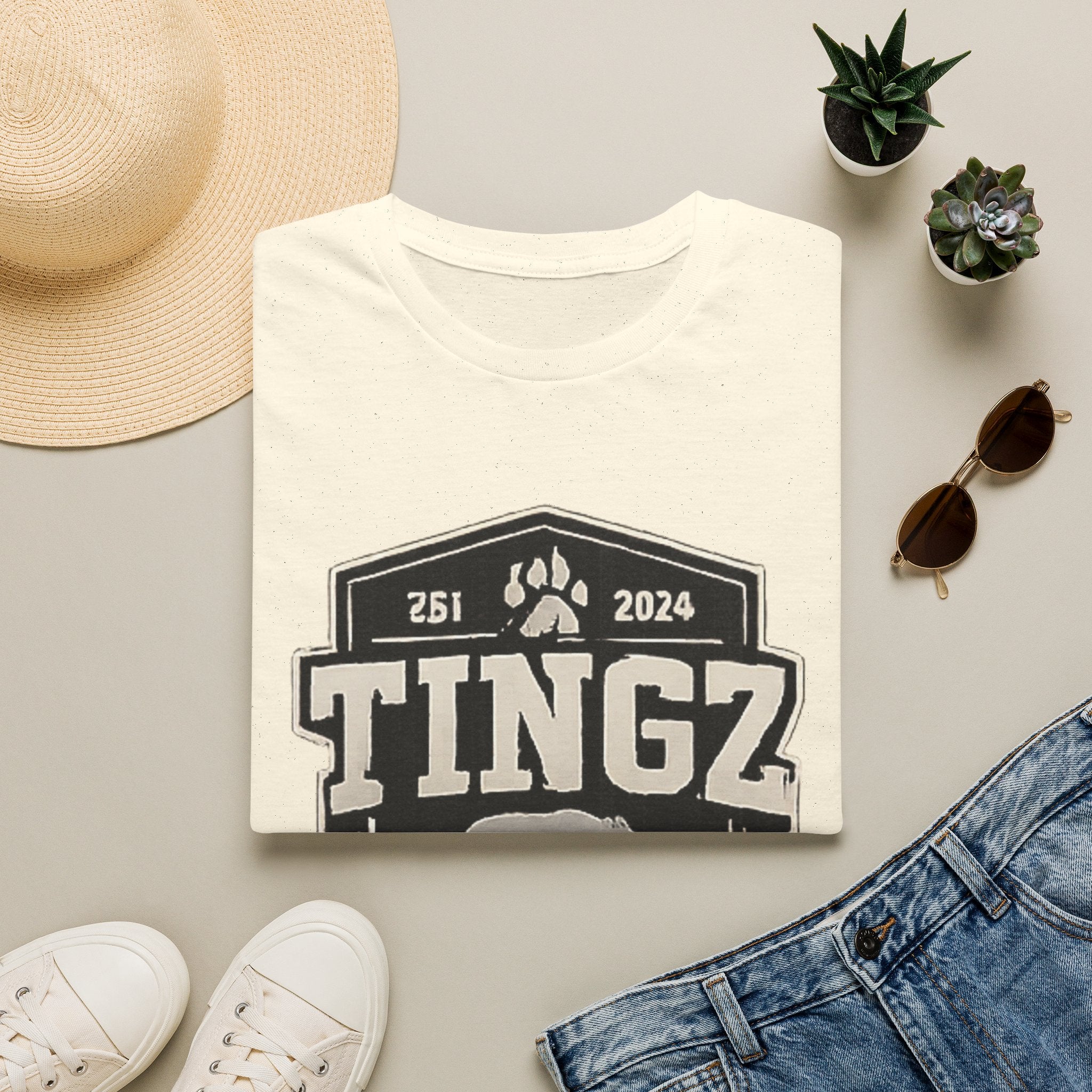 Bear Tingz Logo T‑Shirt — Retro Paw Emblem Tee