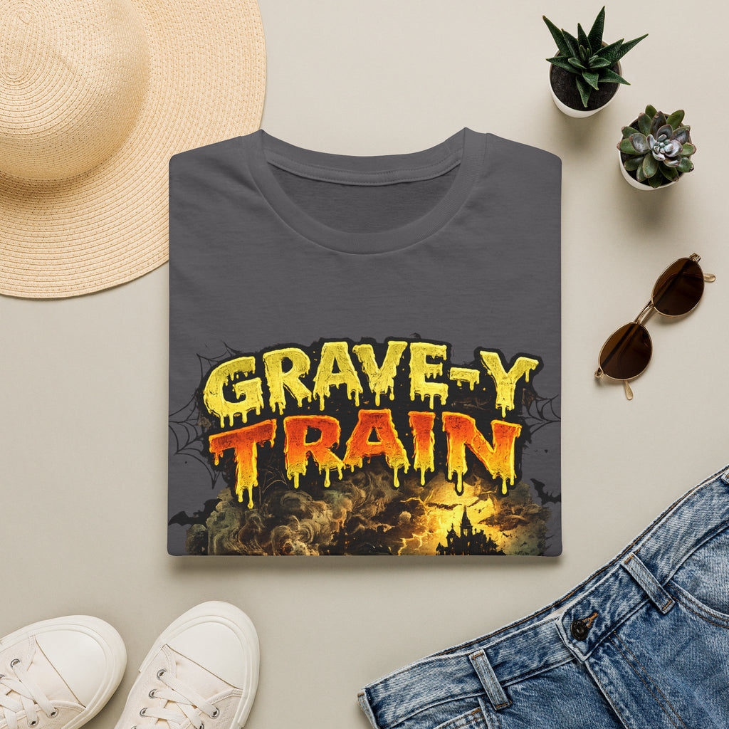 Grave-Y Train T-Shirt — Retro Horror Skull Graphic Tee