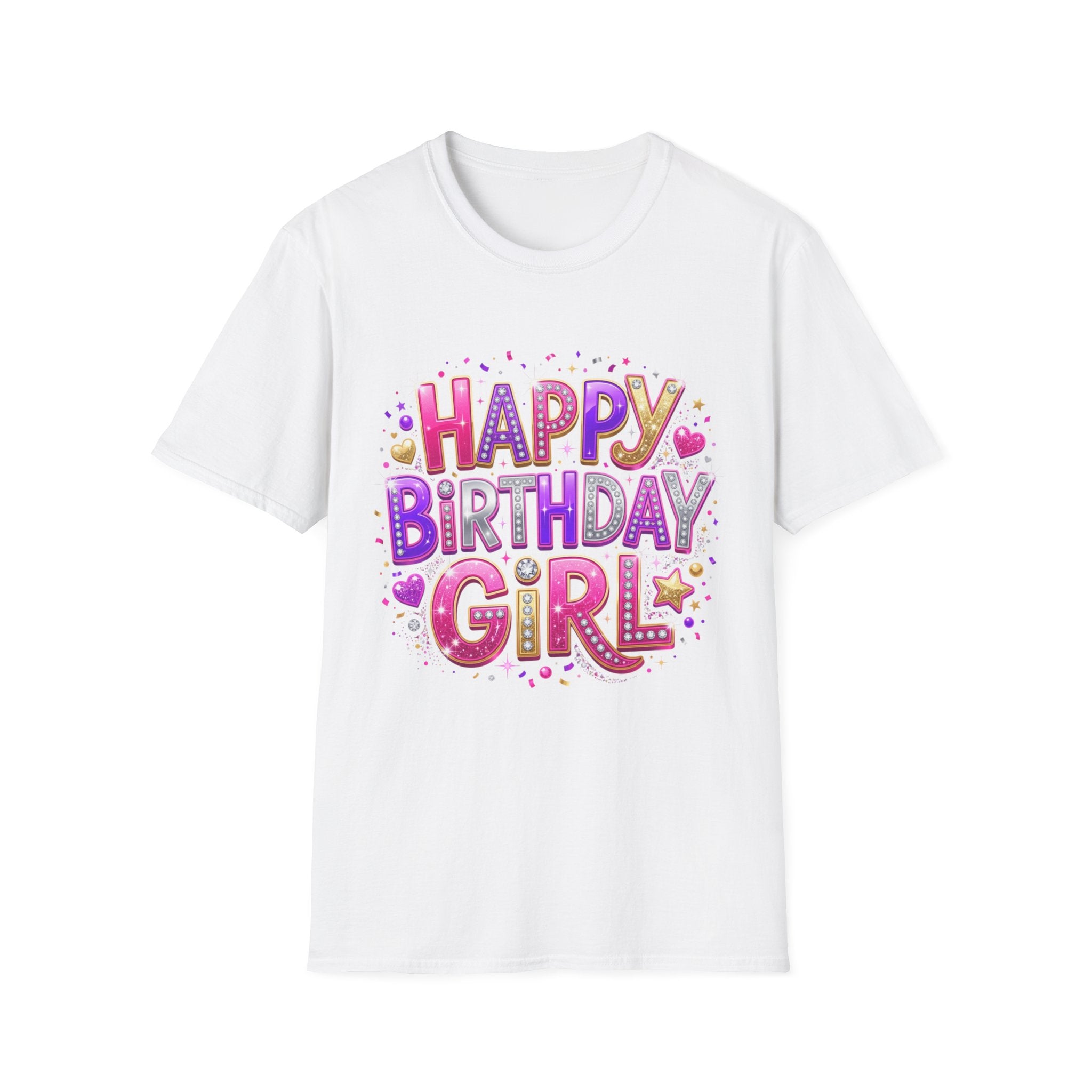 Happy Birthday Girl T-Shirt — Colorful Confetti Party Tee