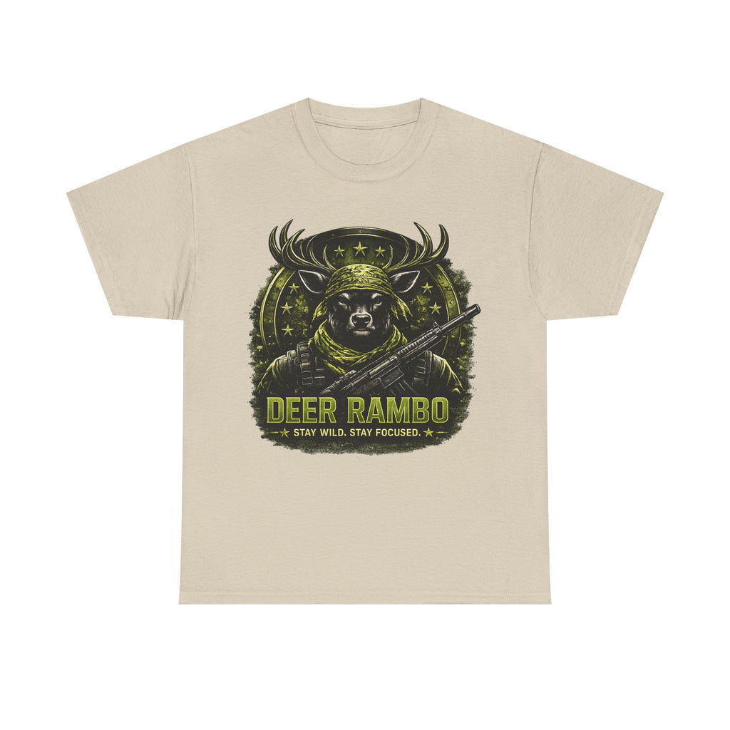 Deer Rambo Camo T-Shirt Hunter Gift | Woodland Deer Shirt | Military Style Tee | Unisex Shirt
