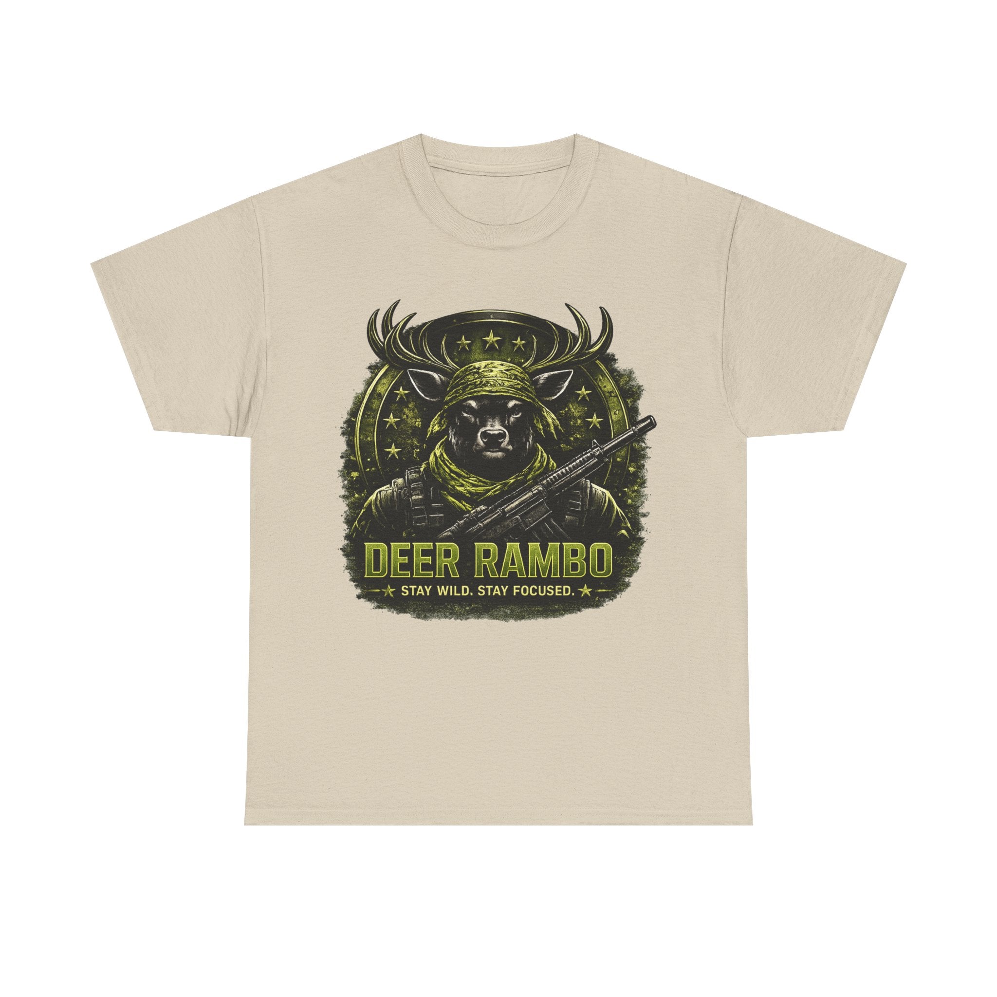 Deer Rambo Camo T-Shirt Hunter Gift | Woodland Deer Shirt | Military Style Tee | Unisex Shirt