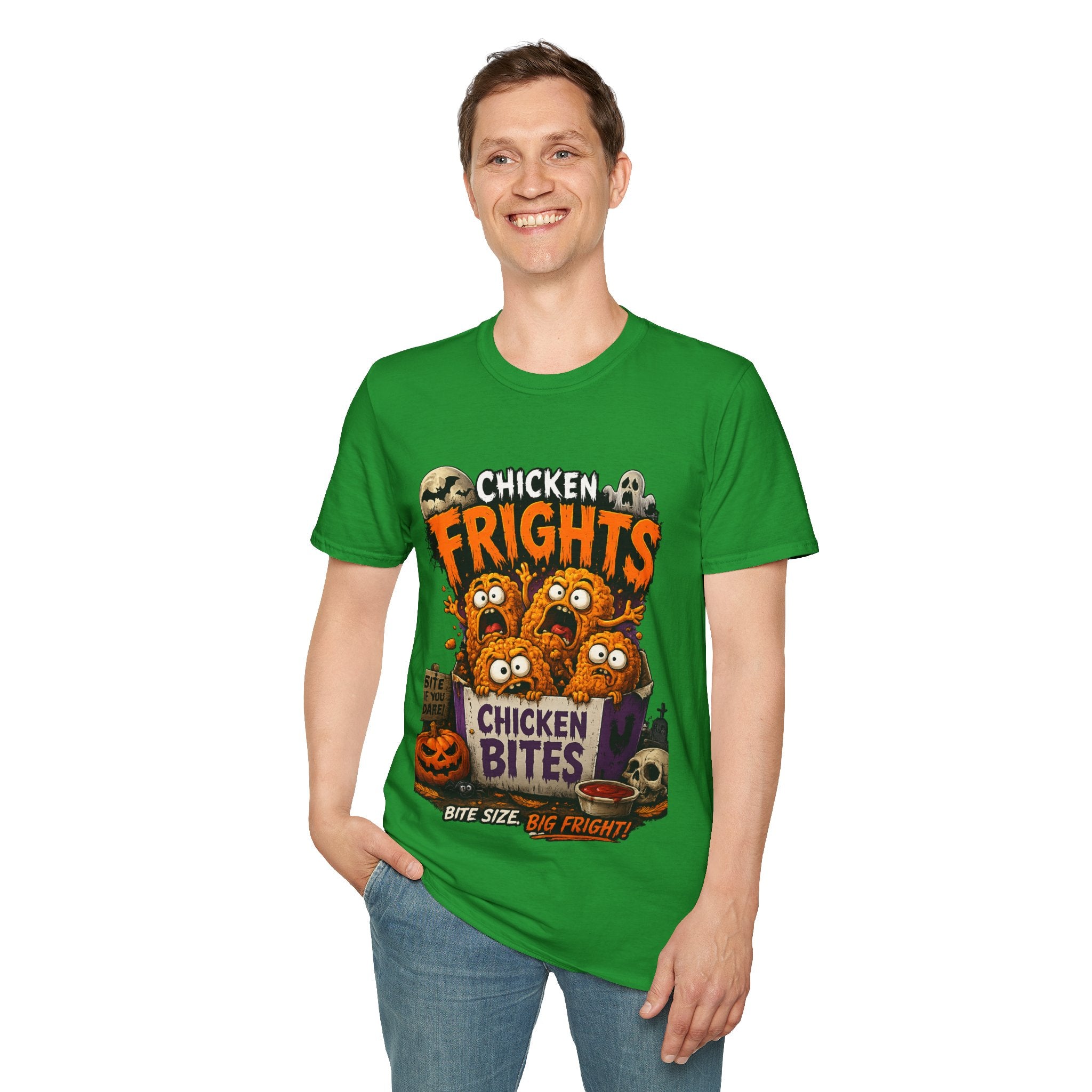 Chicken Frights T-Shirt — Cute Spooky Halloween Chicken Bites Tee