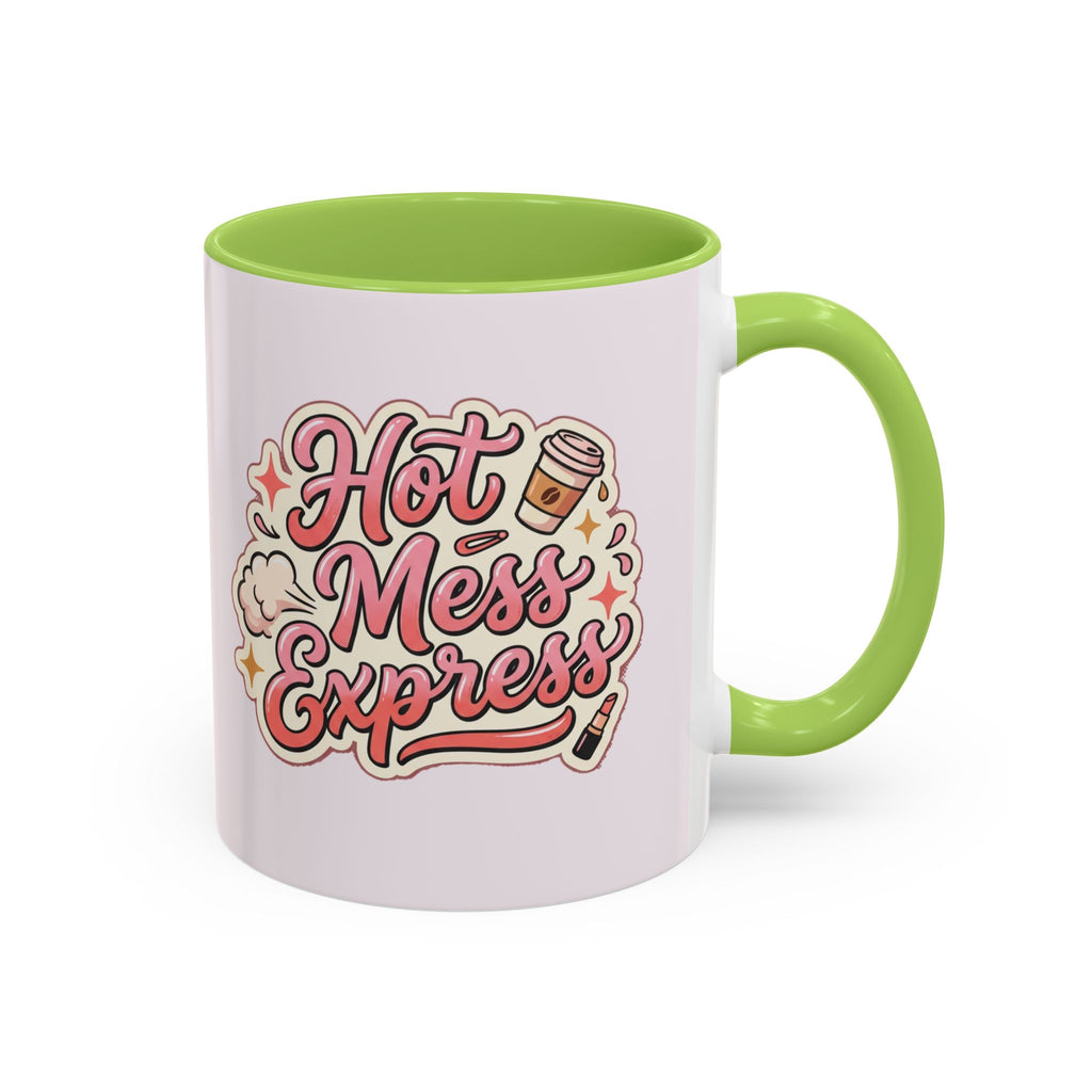 Hot Mess Express Coffee Mug — Funny Pink Accent Mug for Coffee Lovers