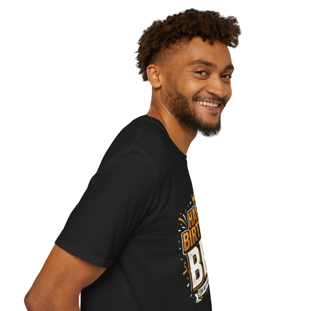 Happy Birthday Bro T-Shirt — Bold Crowned Birthday Tee for Brother