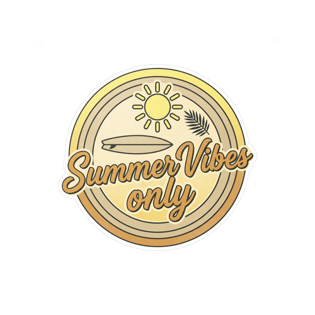 Summer Vibes Only Sticker — Retro Surfboard Vinyl Kiss-Cut
