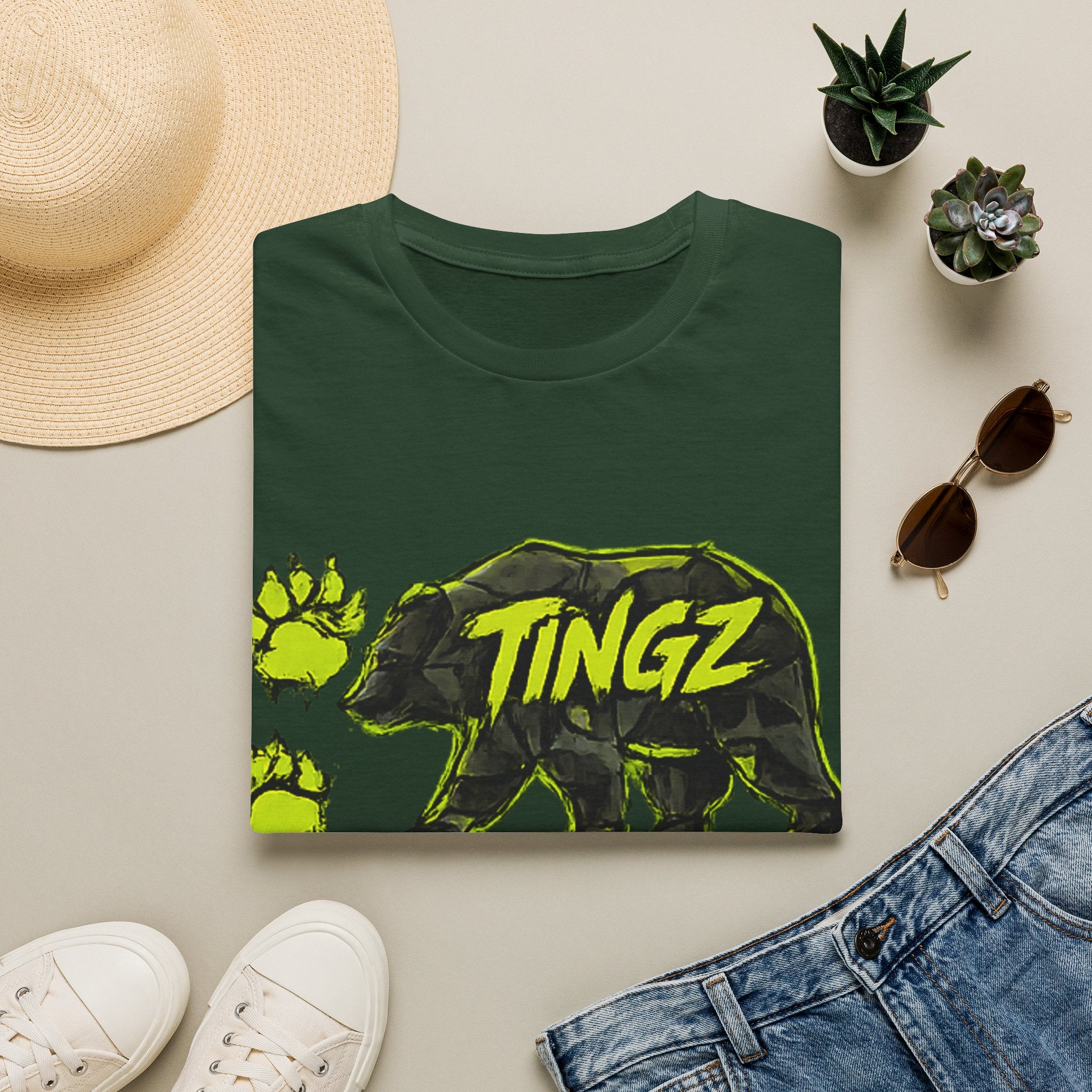 Bear TINGZ Paw Graphic T-Shirt —  Neon Logo