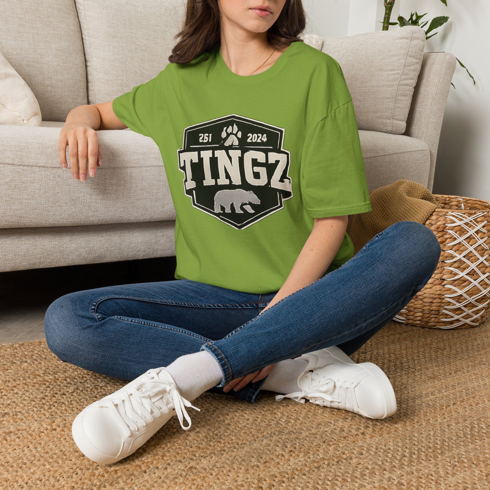 Bear Tingz Logo T‑Shirt — Retro Paw Emblem Tee