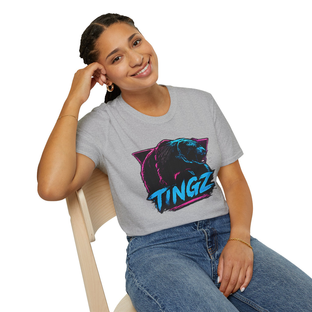Bear TINGZ Graphic T-Shirt —  Retro Neon Crew Tee