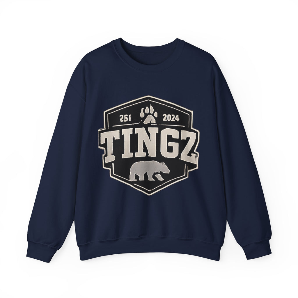 BEAR TINGZ  Badge Unisex Crewneck Sweatshirt | Vintage Wildlife Graphic Sweatshirt | Classic Streetwear Pullover