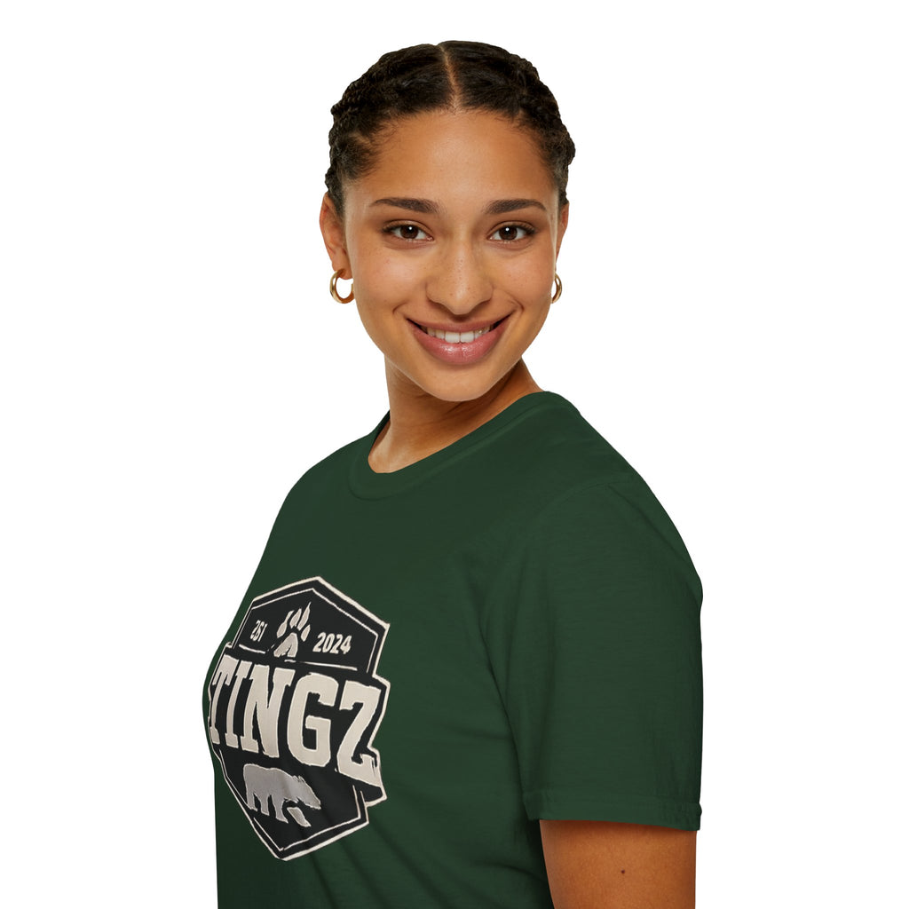 Bear Tingz Logo T‑Shirt — Retro Paw Emblem Tee