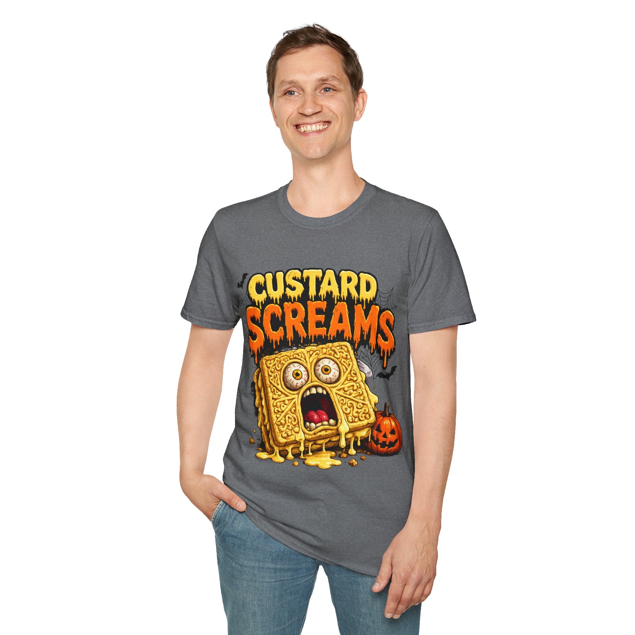 Custard Screams Halloween T-Shirt — Spooky Dessert Graphic Tee