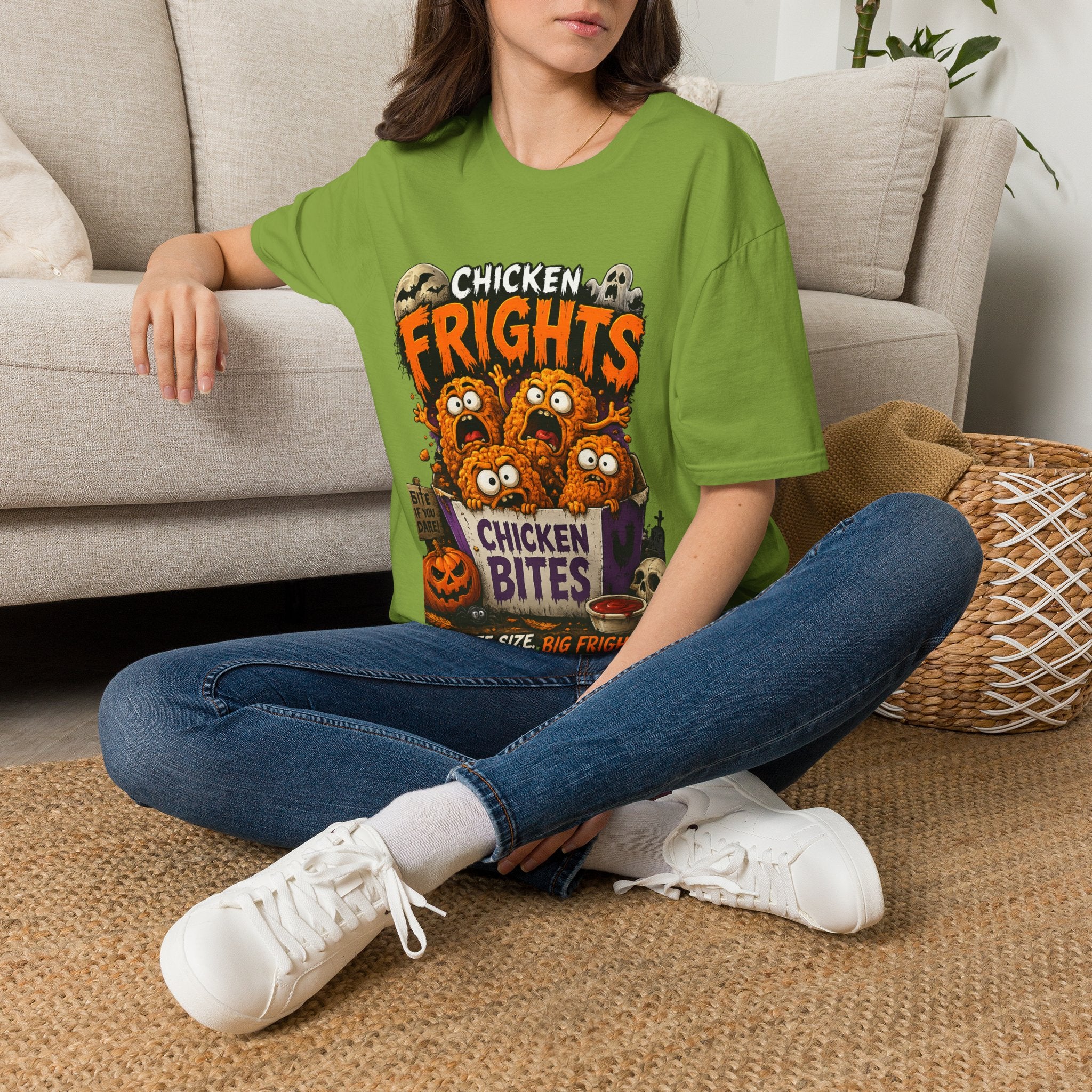 Chicken Frights T-Shirt — Cute Spooky Halloween Chicken Bites Tee