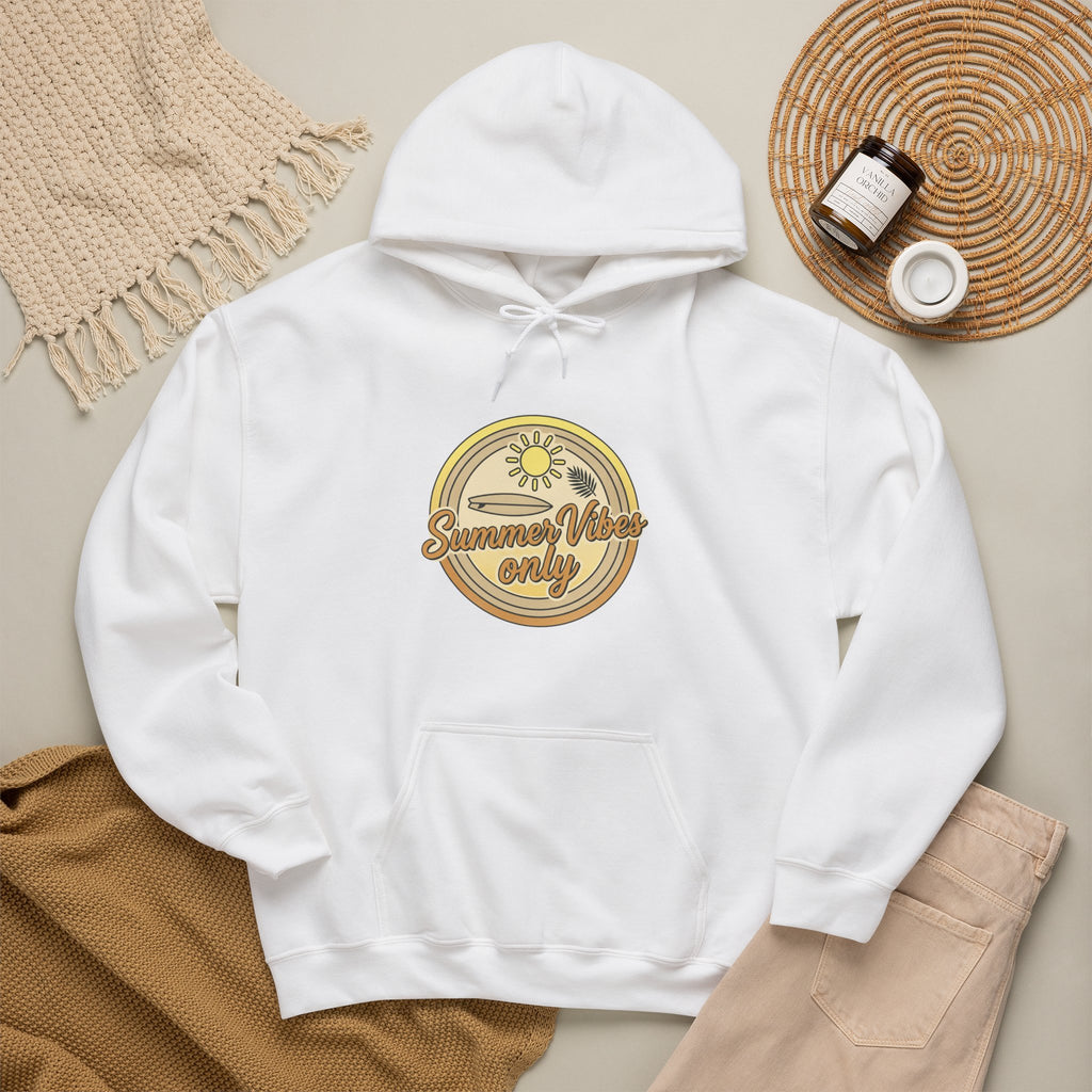 Retro Daisy “Summer Vibes Only” Hoodie — Vintage Floral Cozy Pullover