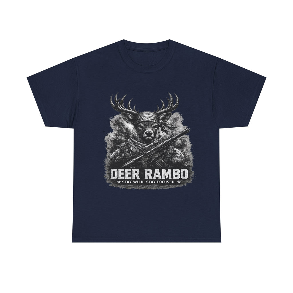 Deer Rambo Skull T-Shirt | Hunter Gift | Woodland Deer Shirt | Rustic Outdoor Tee | Unisex Shirt
