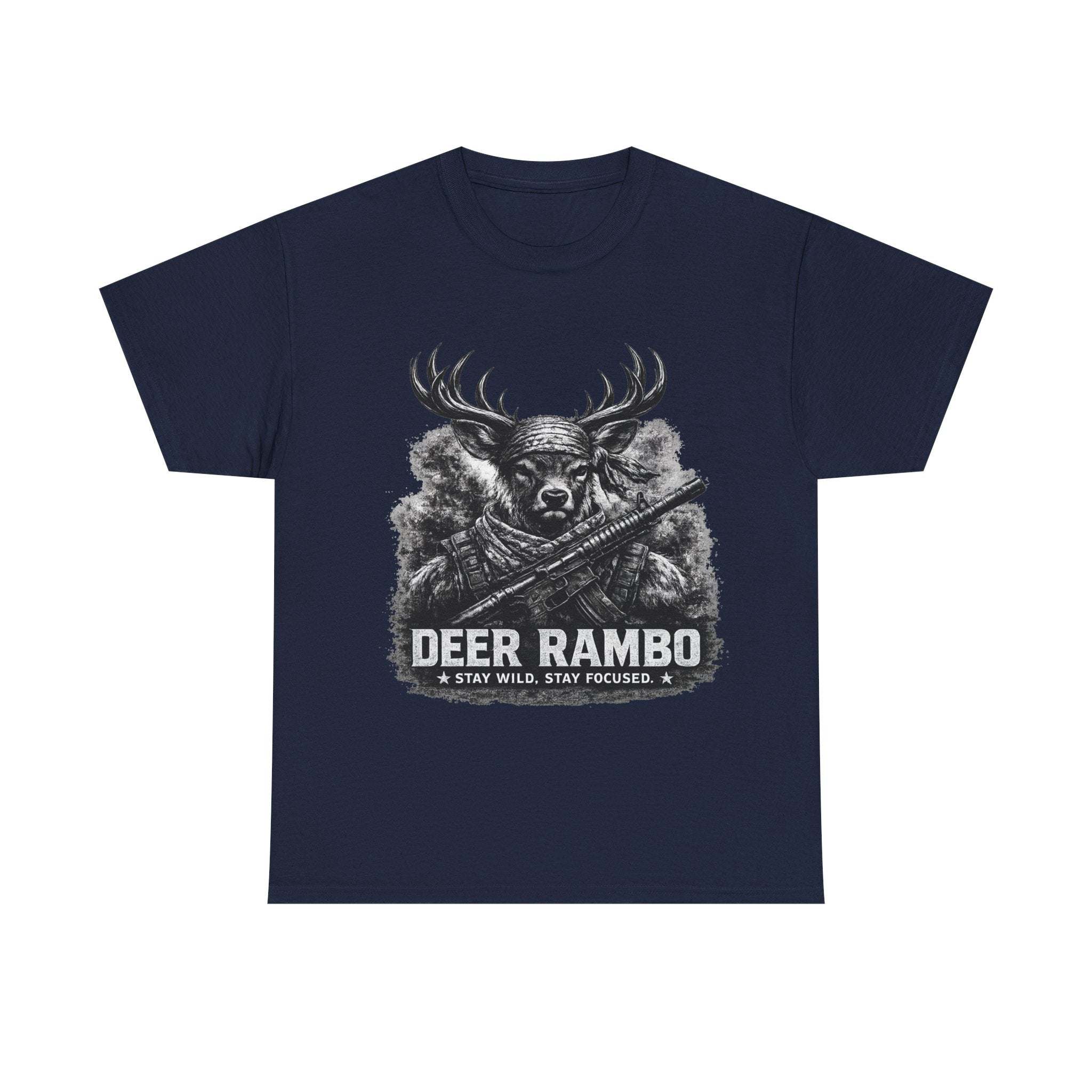 Deer Rambo Skull T-Shirt | Hunter Gift | Woodland Deer Shirt | Rustic Outdoor Tee | Unisex Shirt