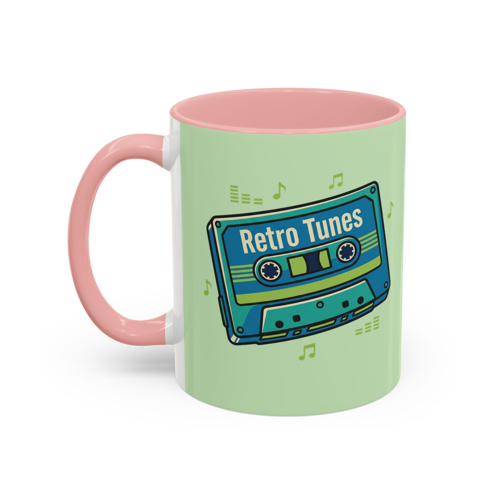 Retro Tunes Accent Coffee Mug — Cassette Tape Music Lovers Gift (11/15oz)