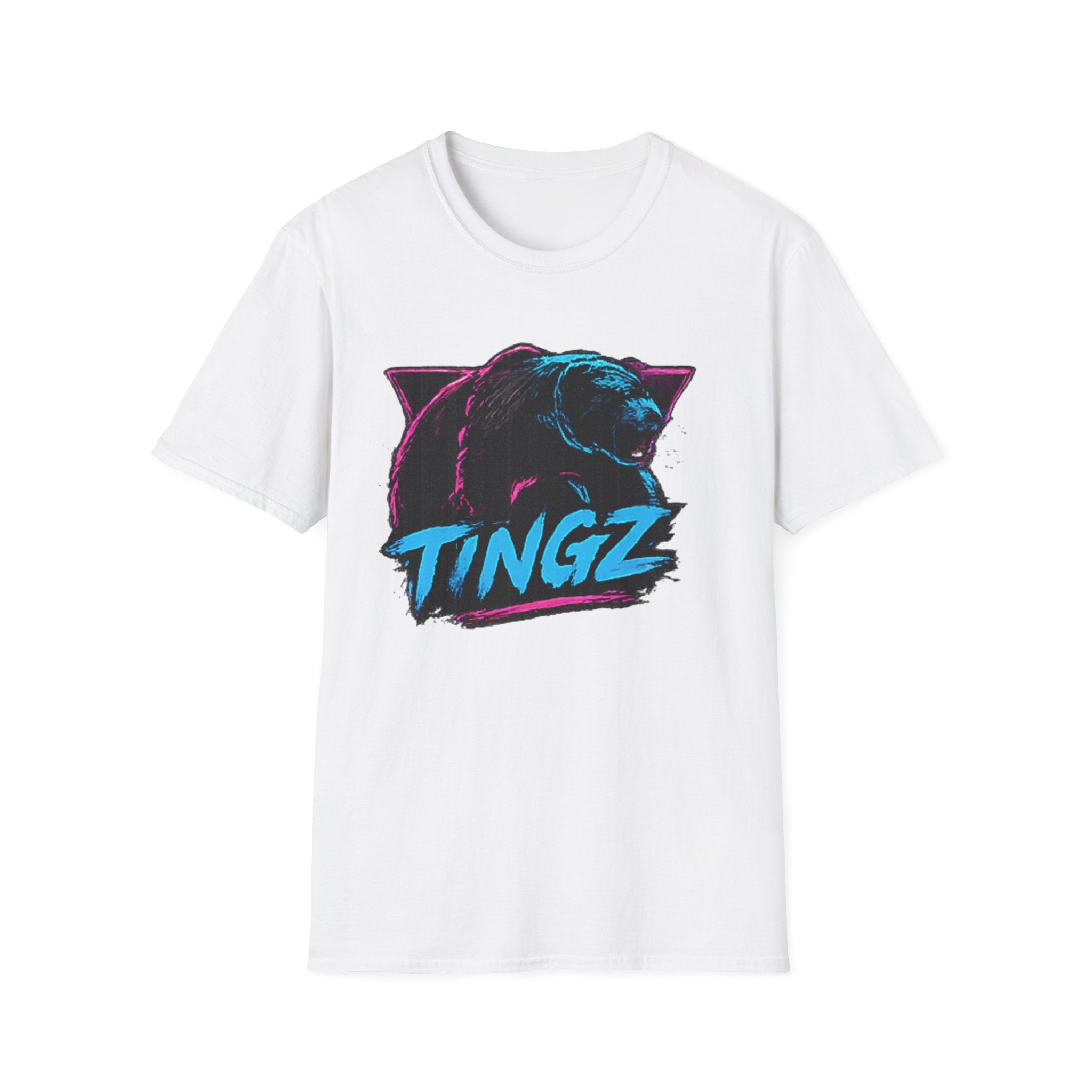 Bear TINGZ Graphic T-Shirt —  Retro Neon Crew Tee